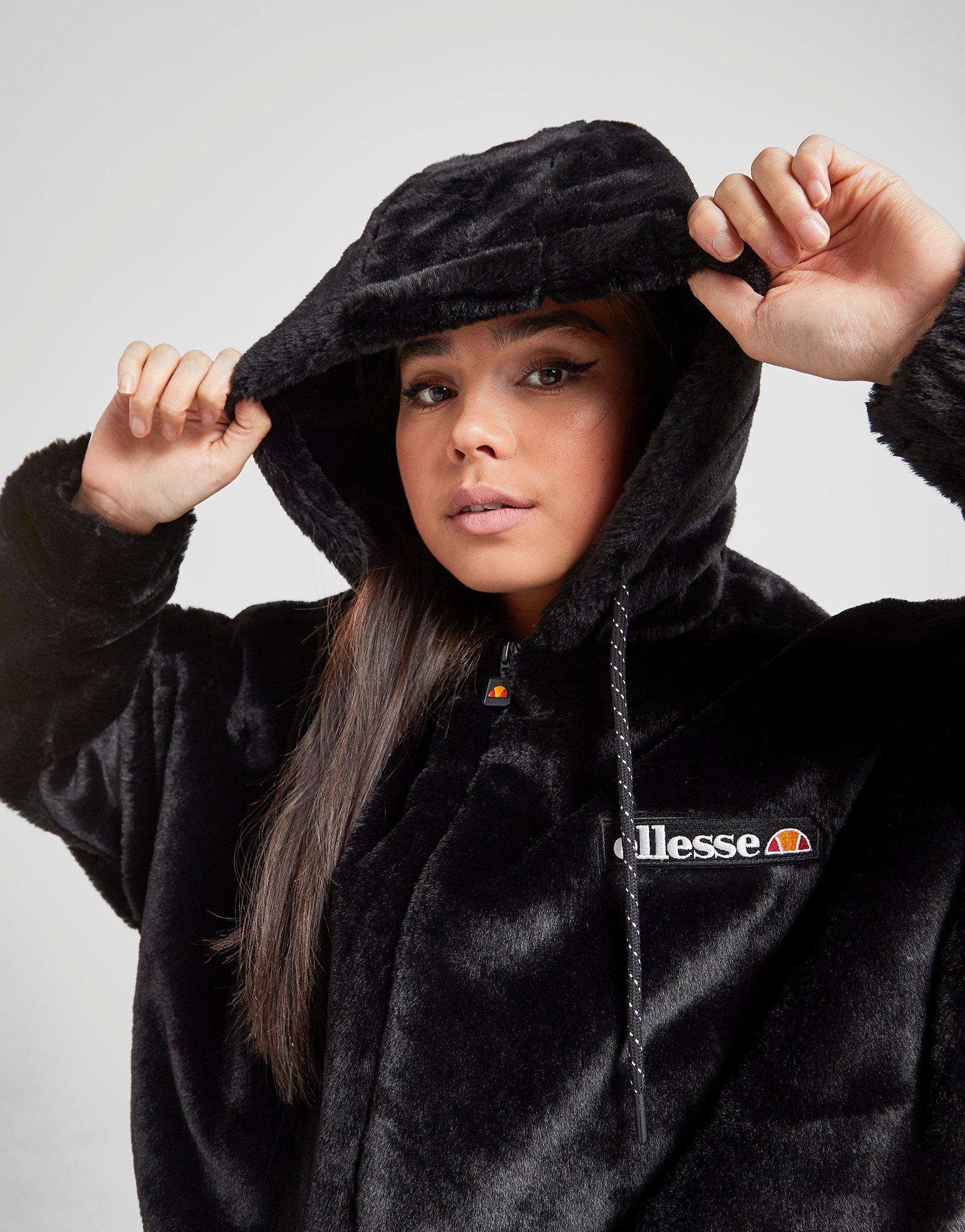 ellesse faux fur hoodie