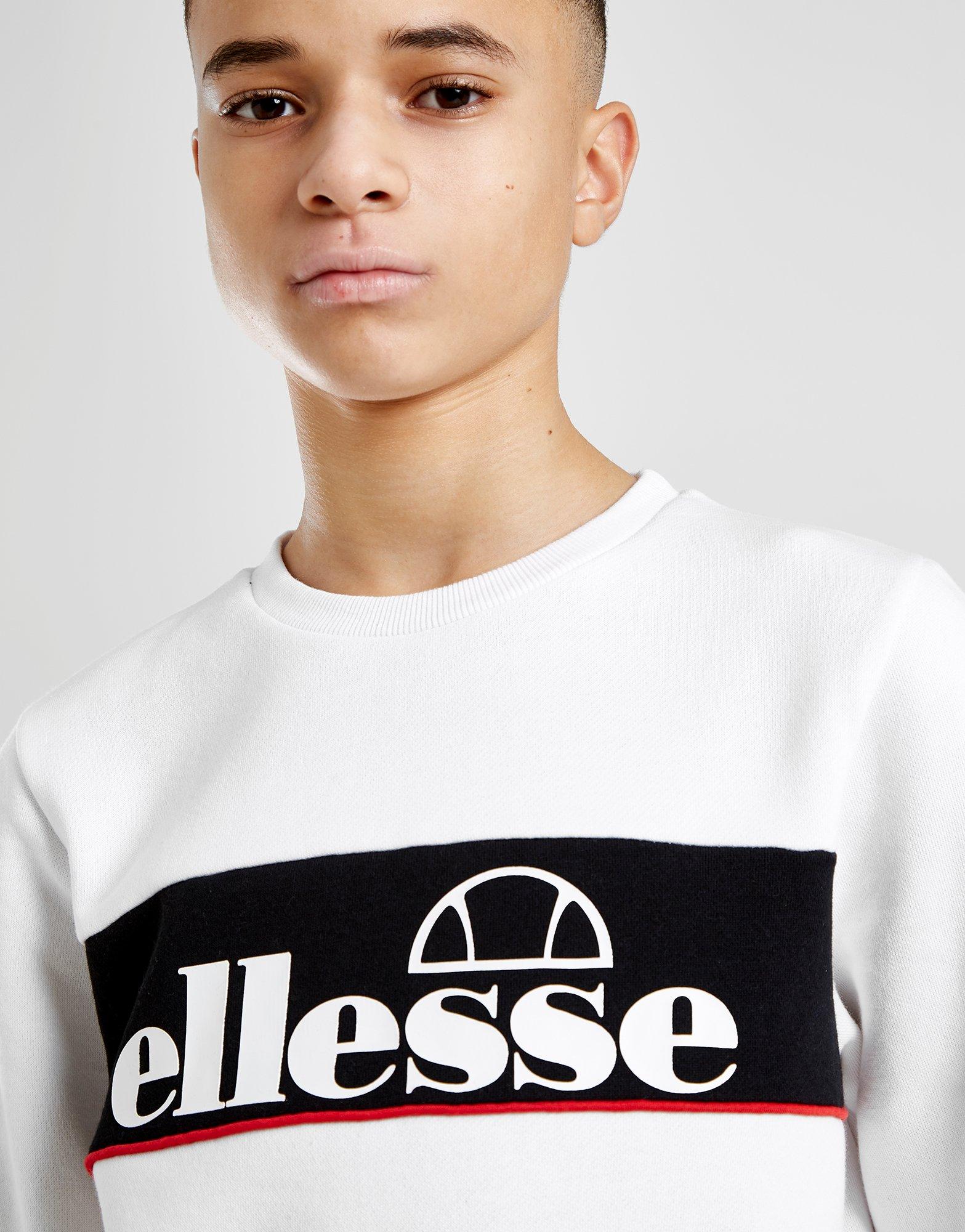 ellesse sweat colour block fleece crew junior