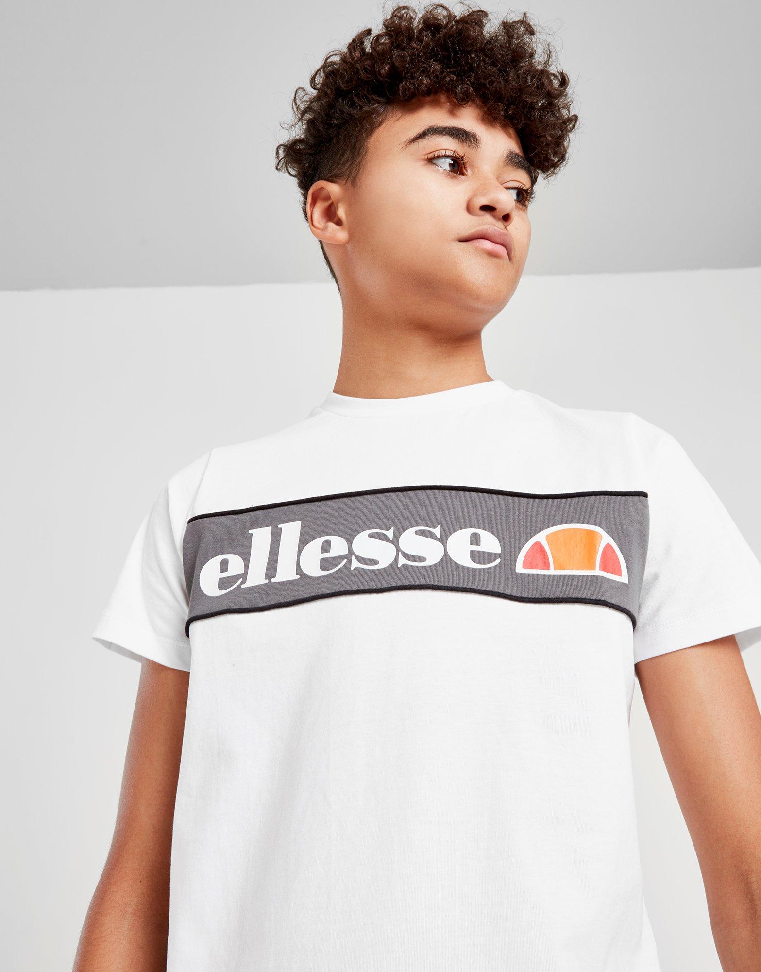 Buy White Ellesse Trio Logo T-Shirt 
