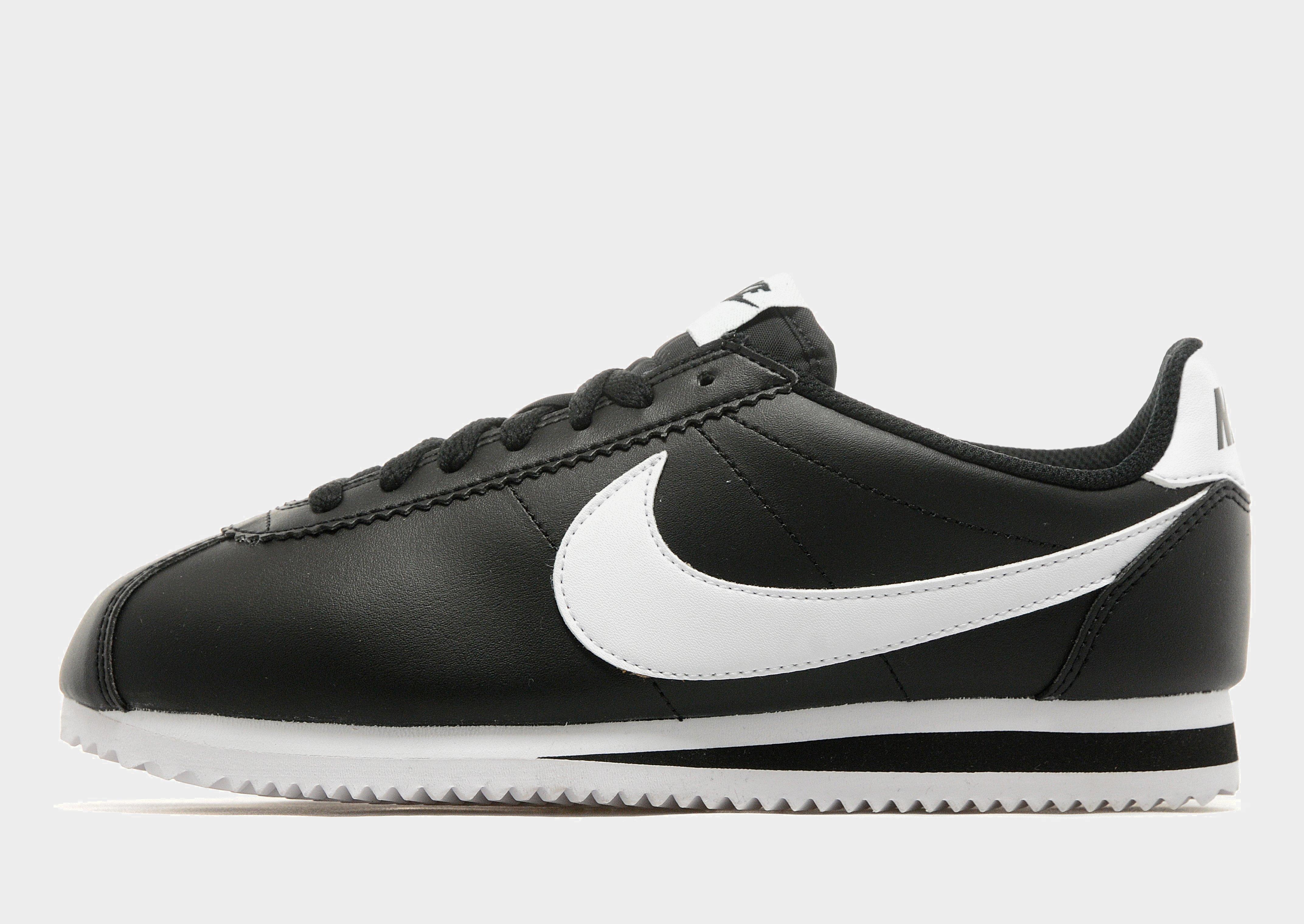 nike cortez black leather womens