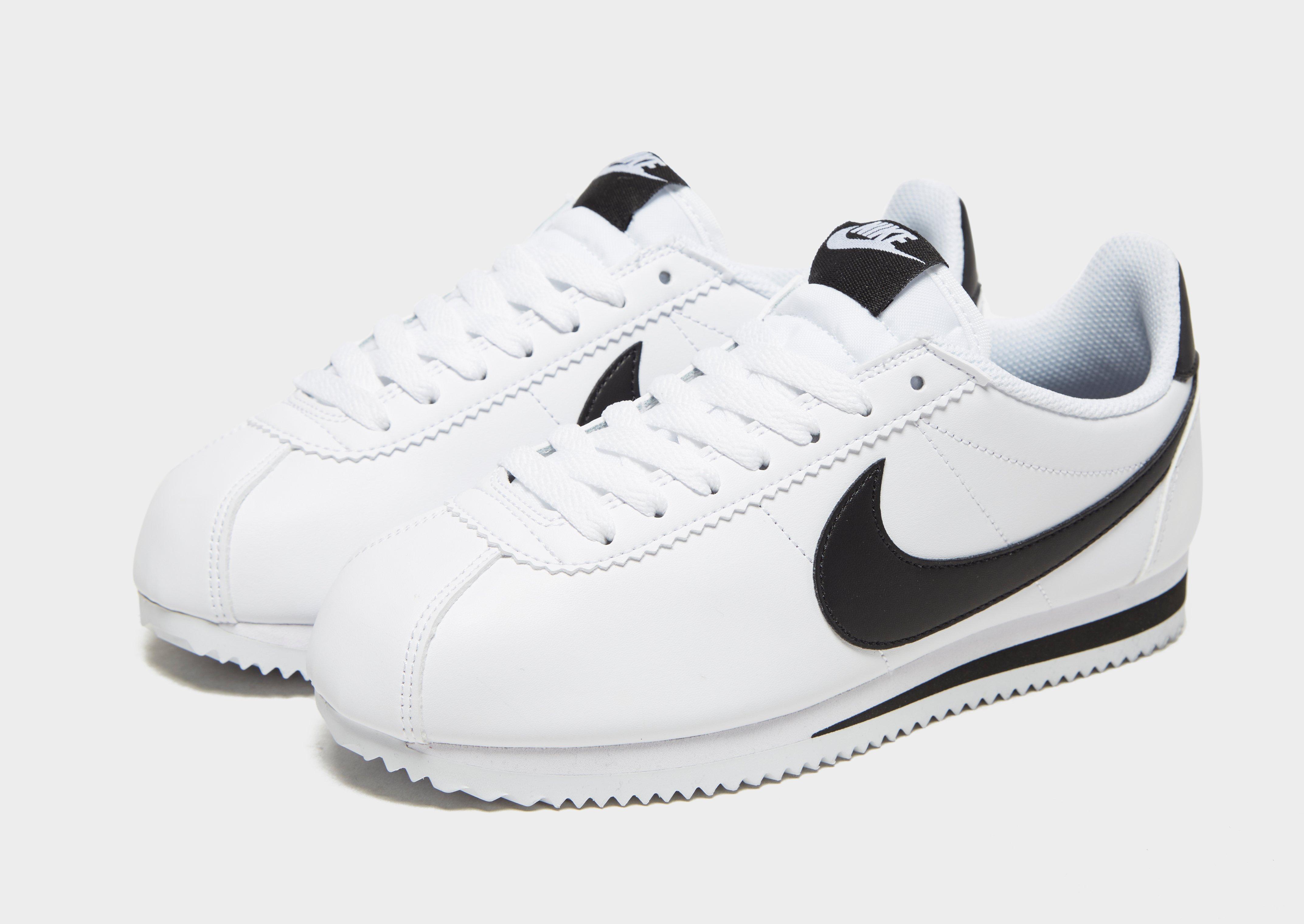 mens nike cortez leather white red blue