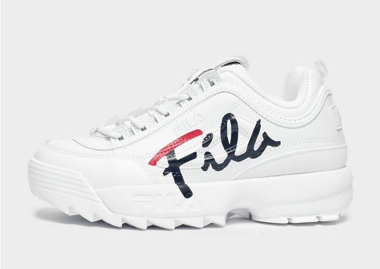 fila shoes with cursive writing