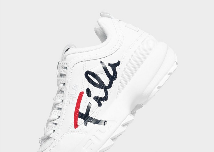 fila shoes with cursive writing