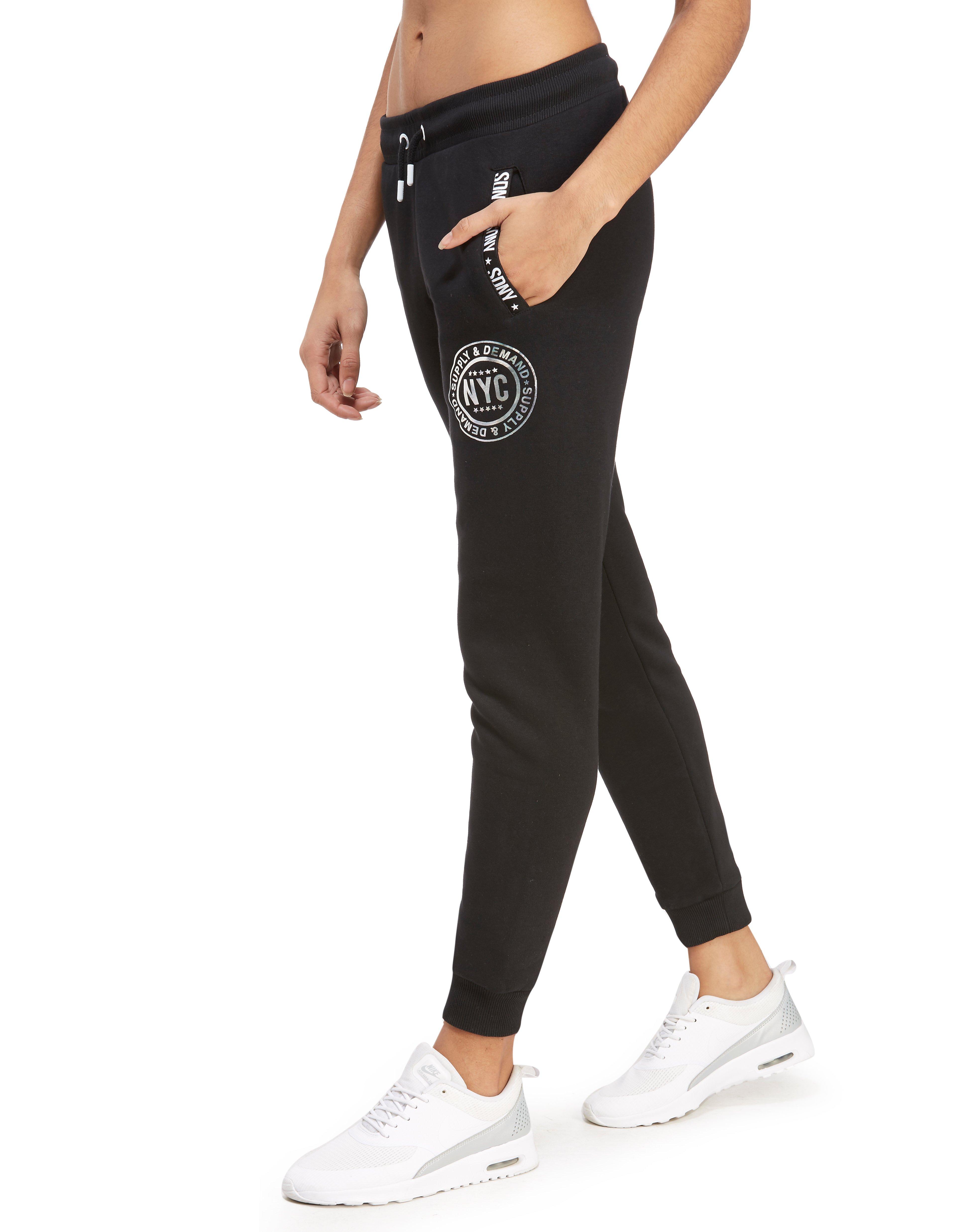 Svart Supply & Demand NYC Logo Joggers JD Sports Sveirge