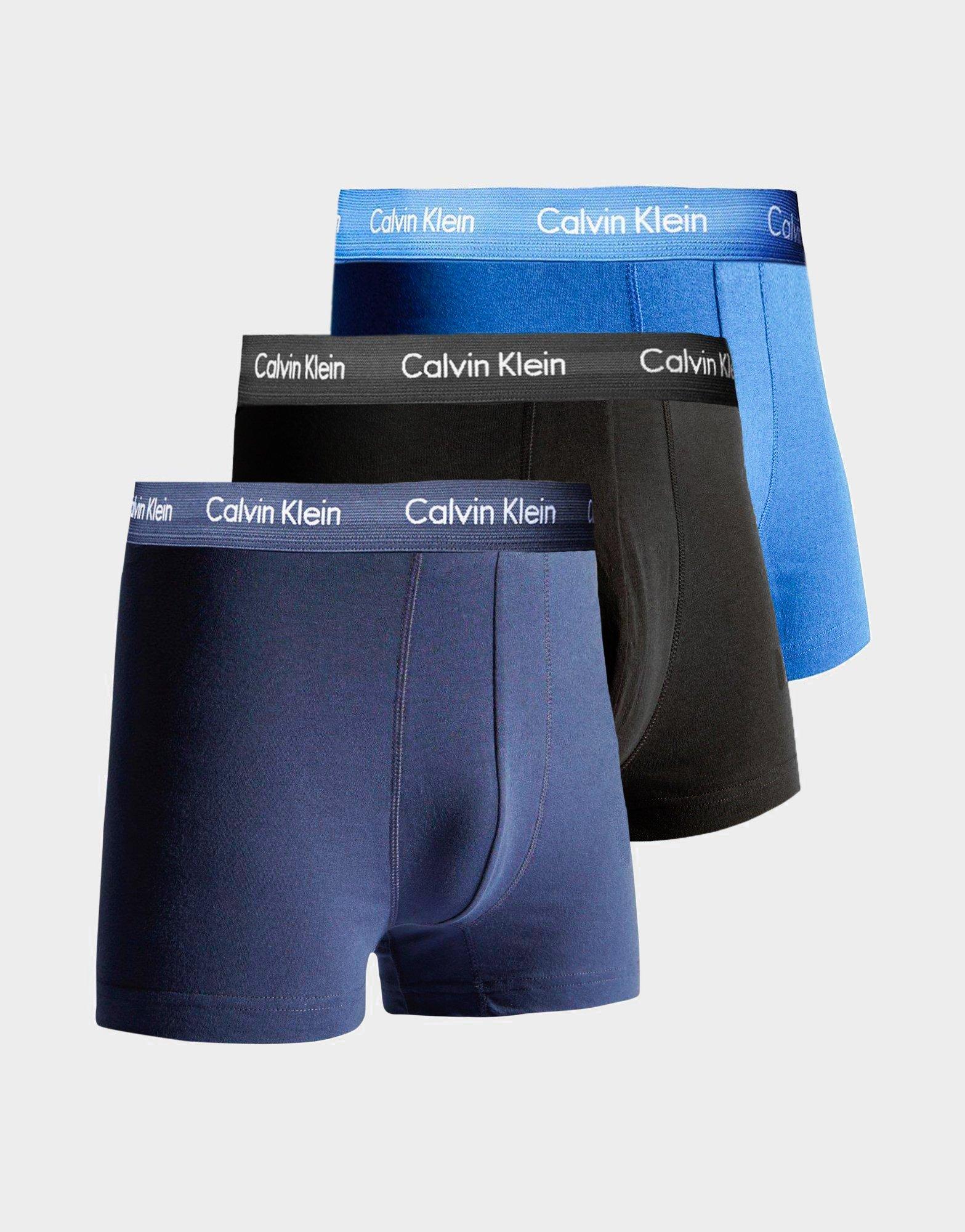 Calvin Klein Lot de 3 strings pour homme, Noir, Grand : : Mode