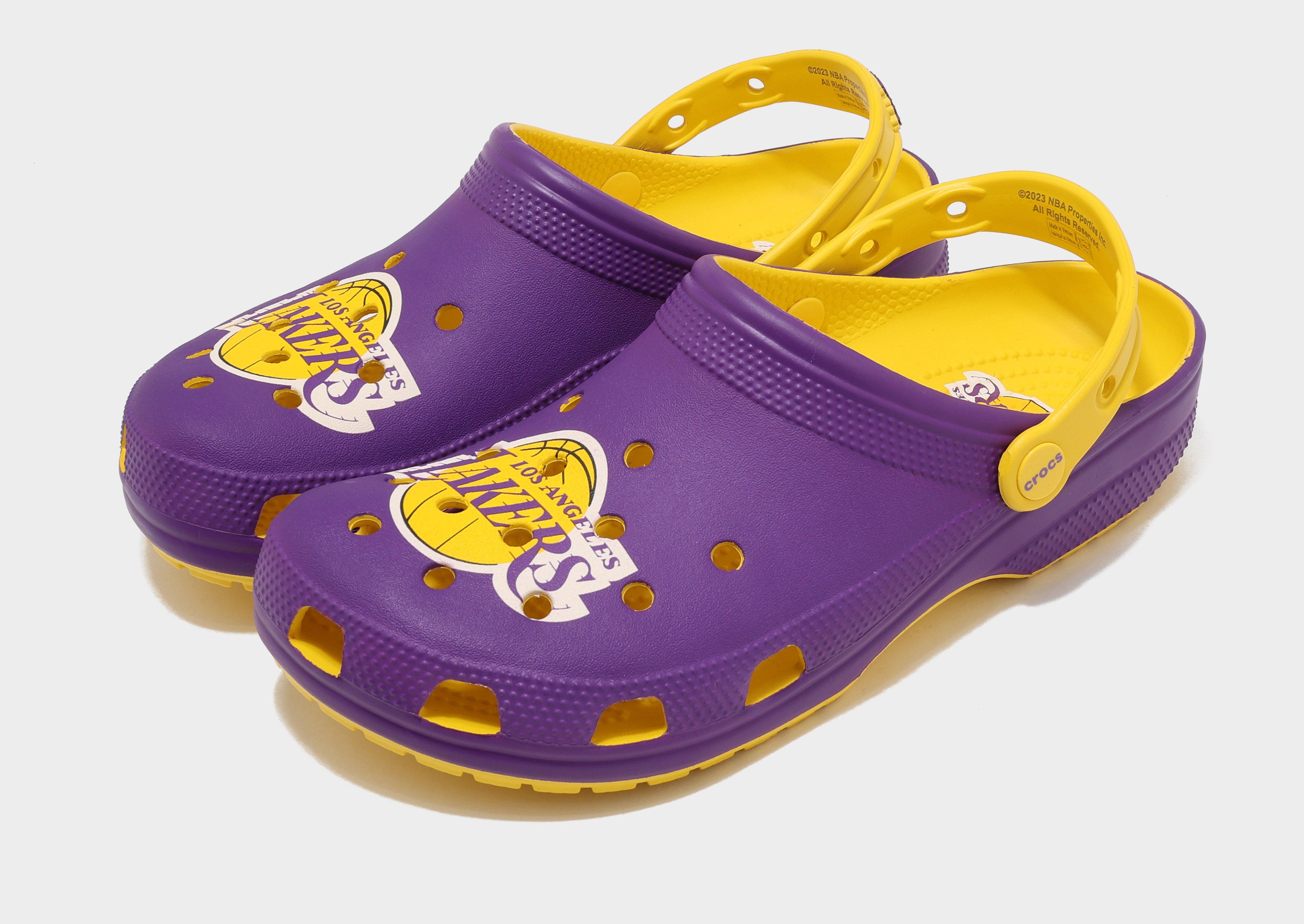 Purple and cheap gold crocs