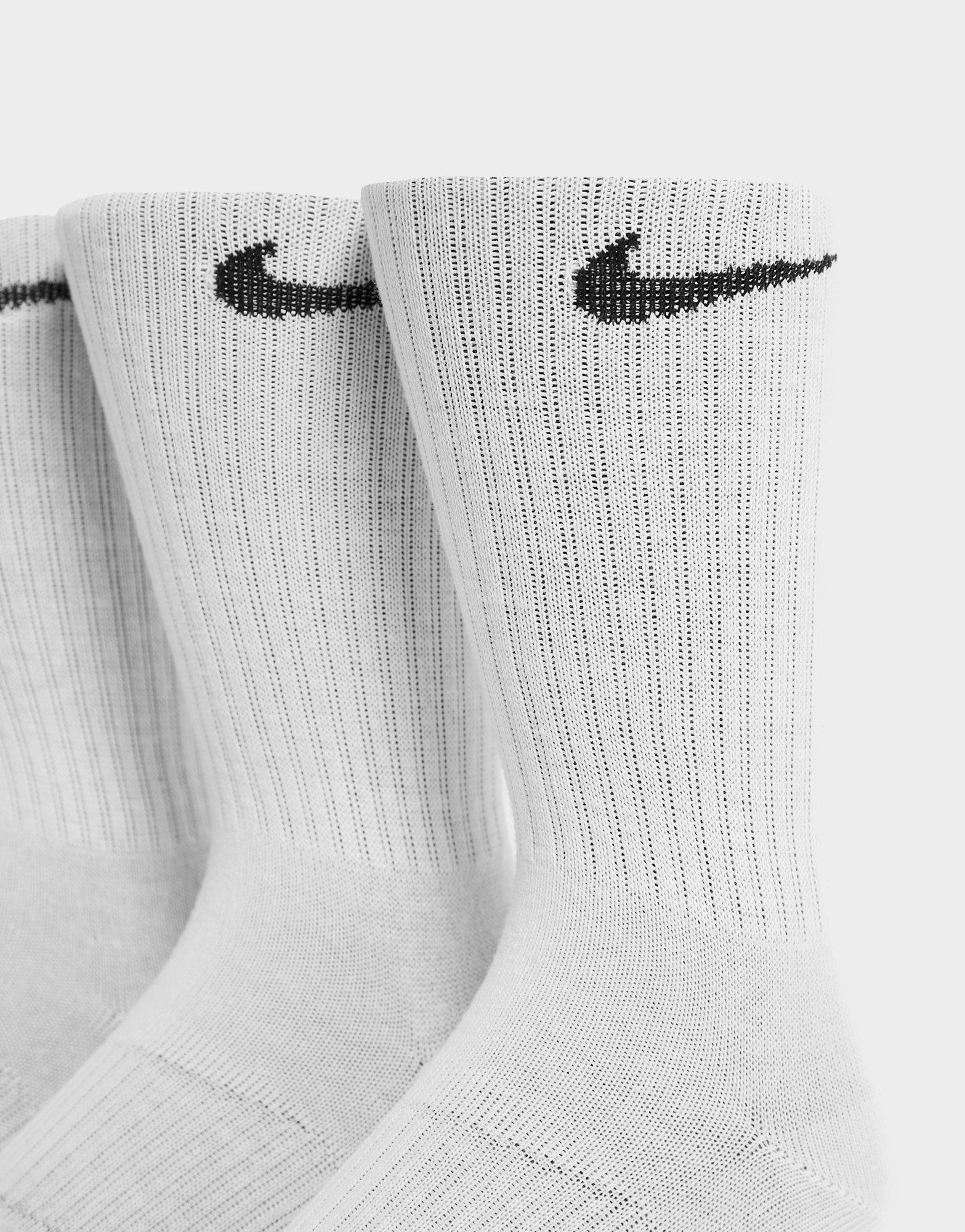 nike white swoosh logo 3 pack crew socks