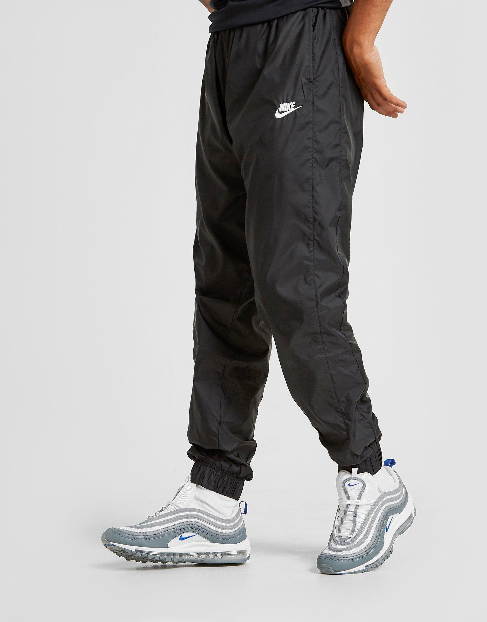 nike woven checkered tracksuit bottoms