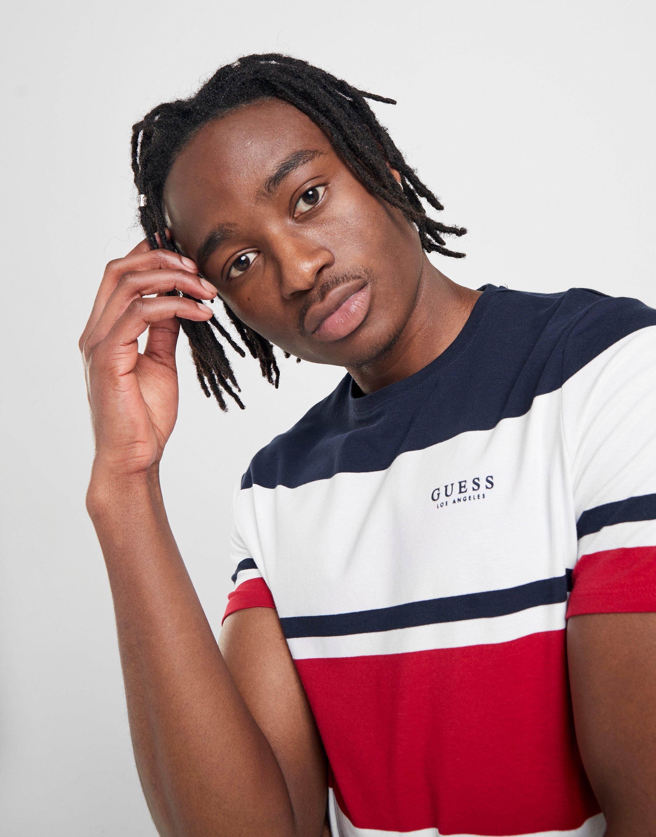 guess t shirt herr striped