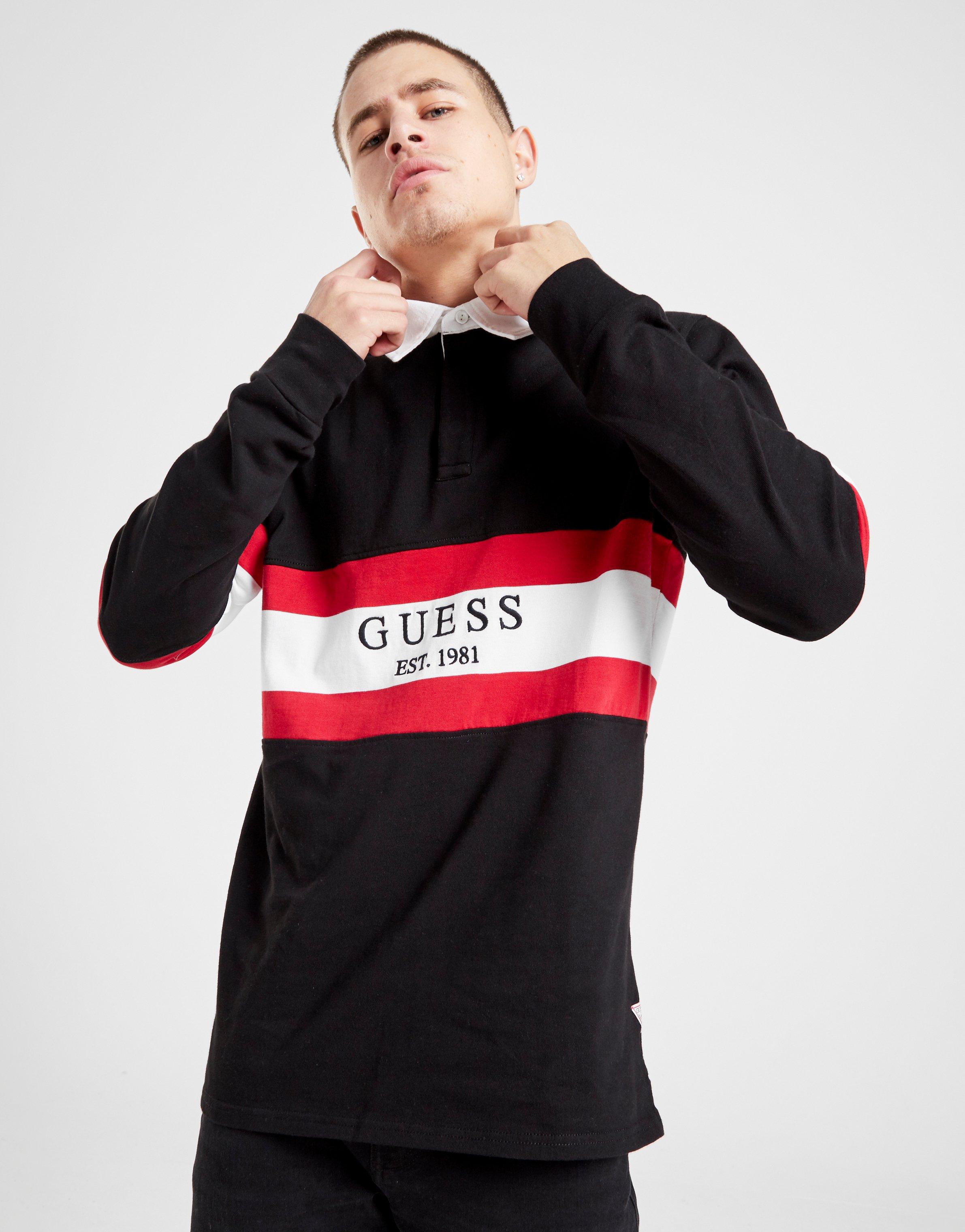 guess long sleeve polo