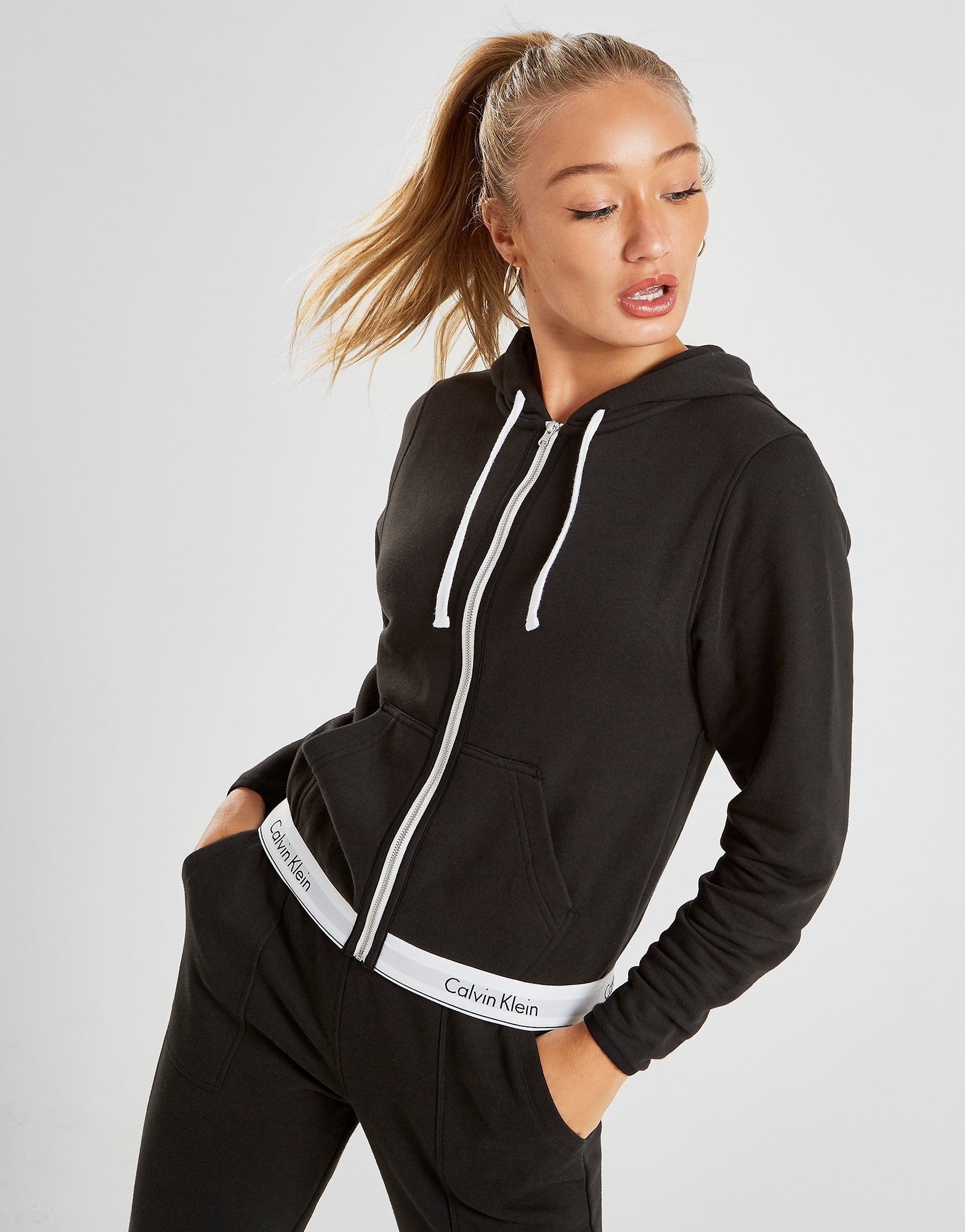 Black Calvin  Klein  Underwear Full Zip Hoodie  JD Sports