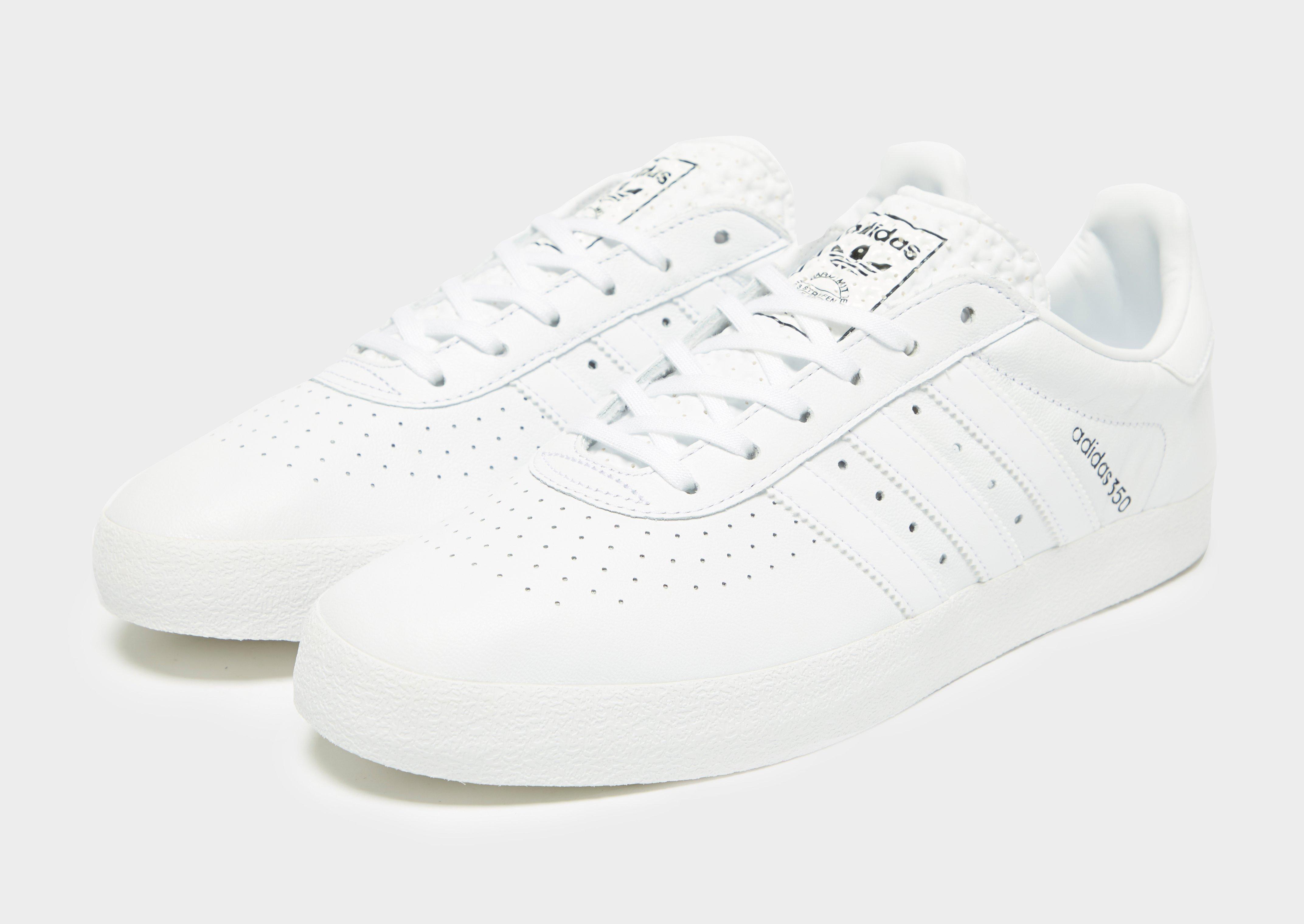 white adidas 350 trainers