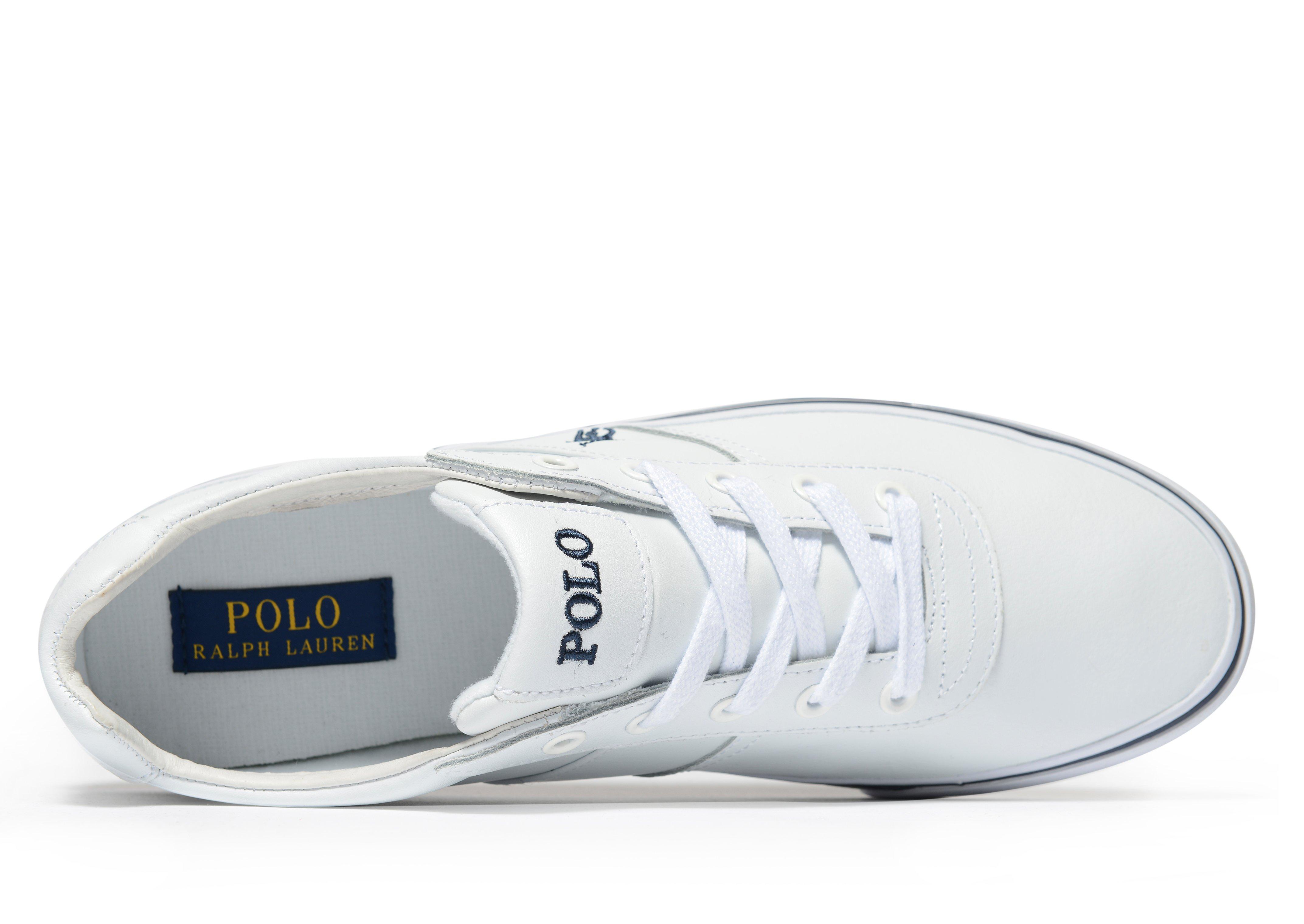 polo ralph lauren hanford leather trainers in black