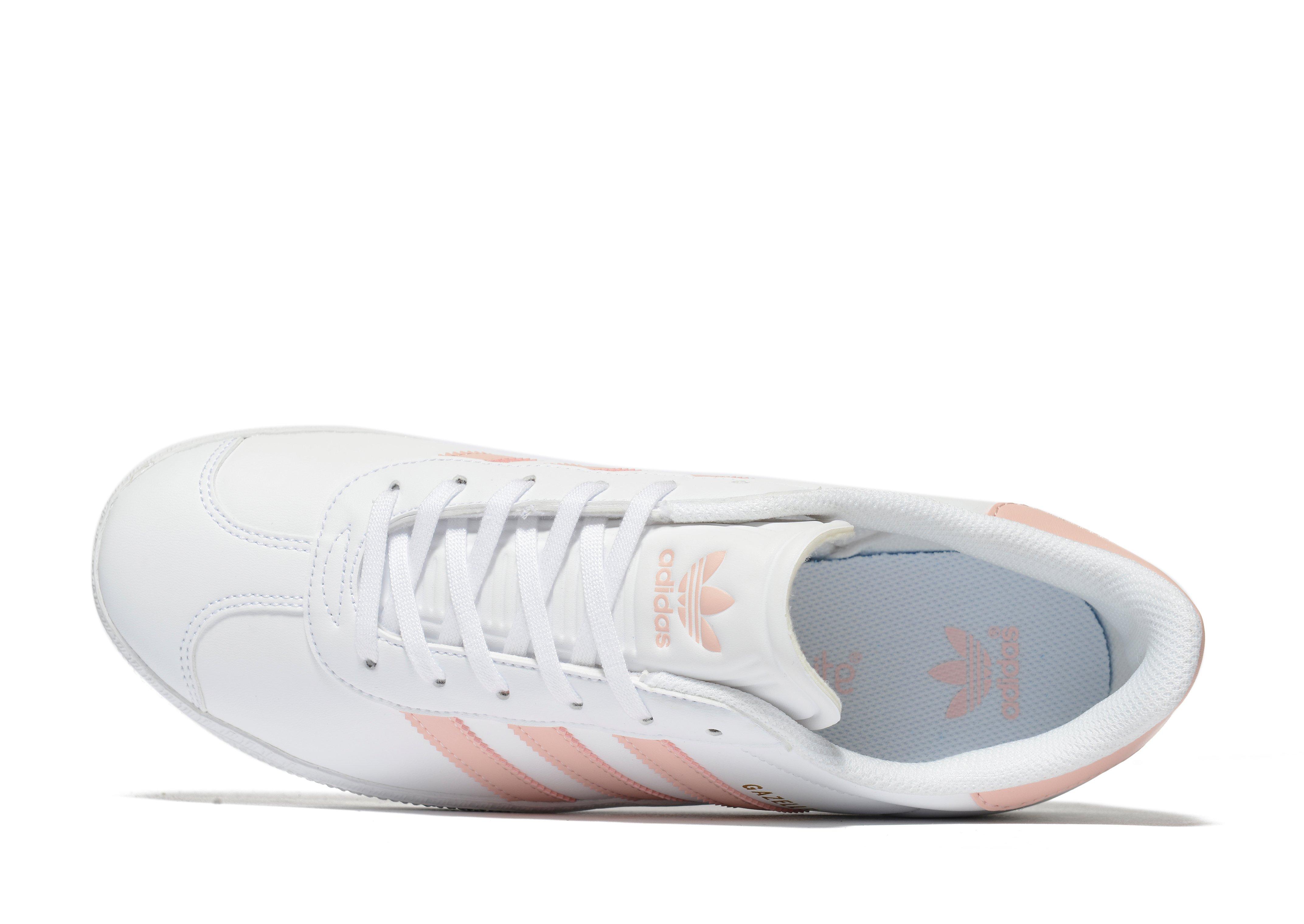 adidas gazelle white pink stripes