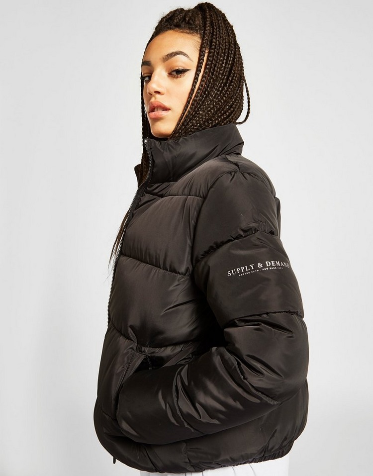 Acquista Supply & Demand Logo Puffer Giacca in Nero JD Sports