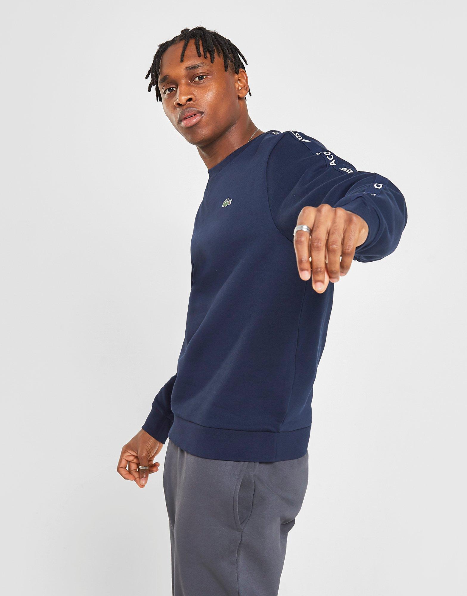 lacoste tonal tape crew sweatshirt