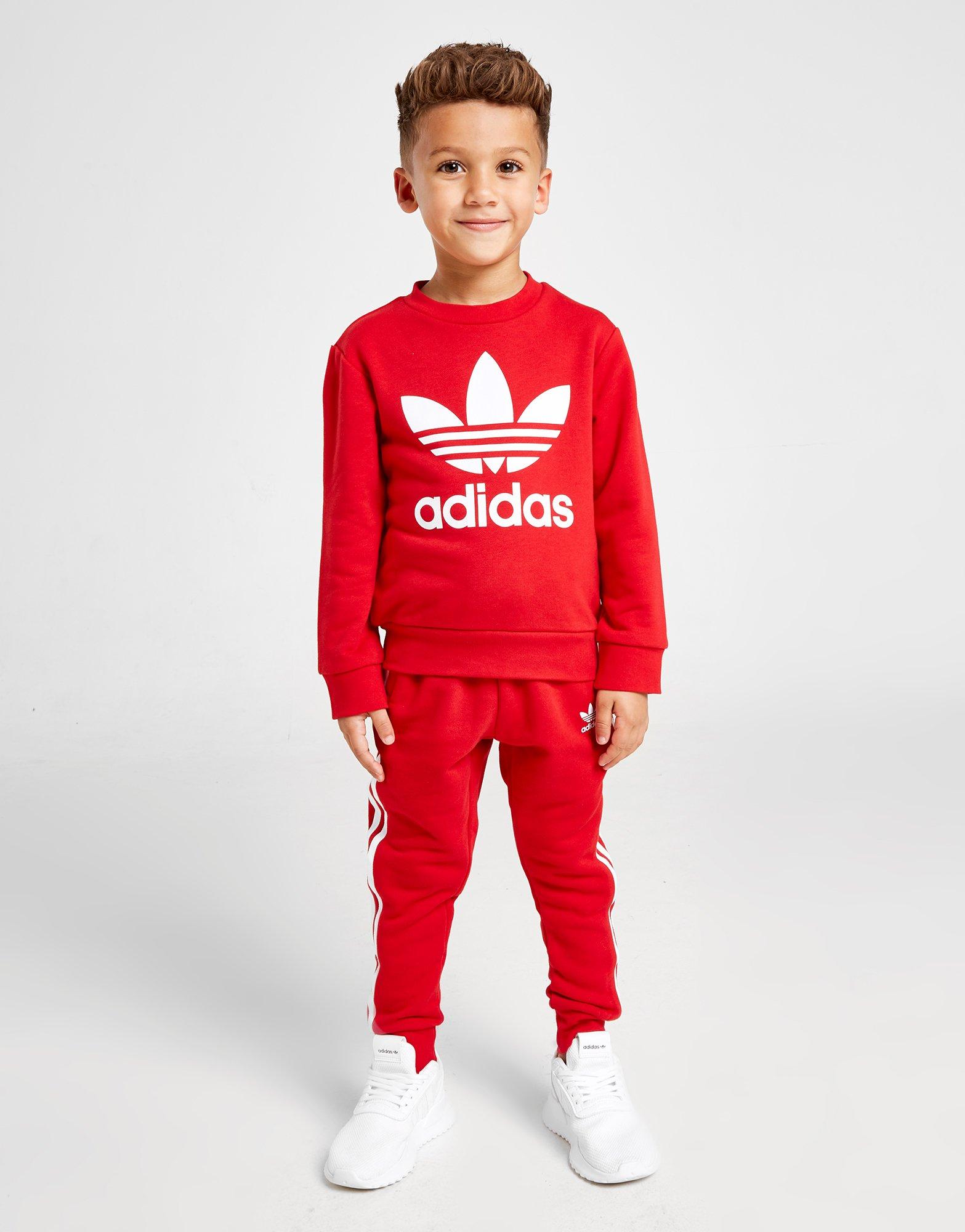 red kids adidas tracksuit