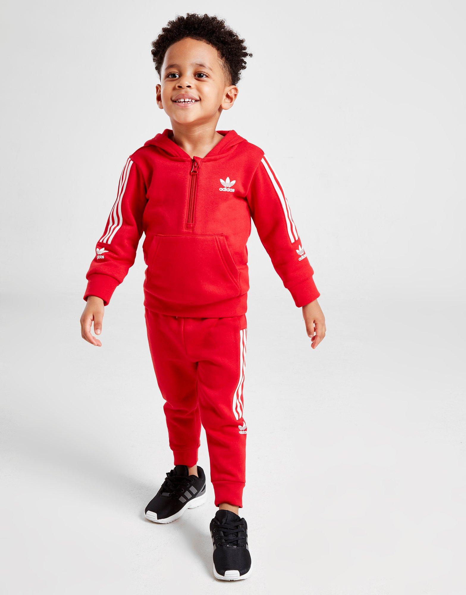 red infant adidas tracksuit