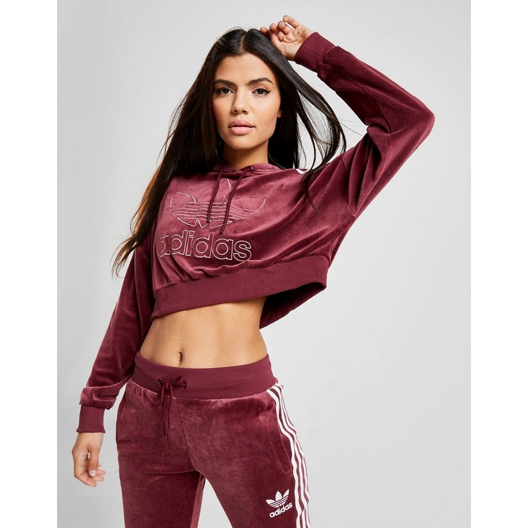 adidas Originals 3-Stripes Velvet Overhead Hoodie