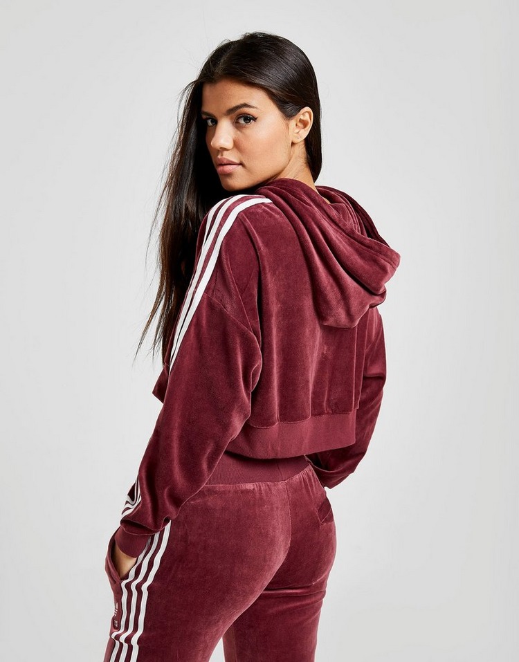 adidas Originals 3-Stripes Velvet Overhead Hoodie