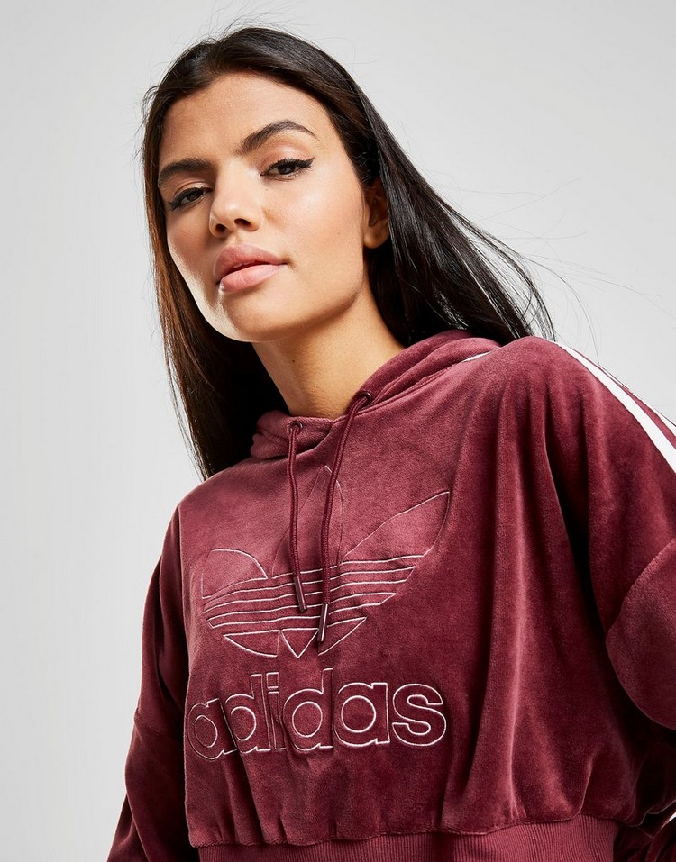 adidas Originals 3-Stripes Velvet Overhead Hoodie