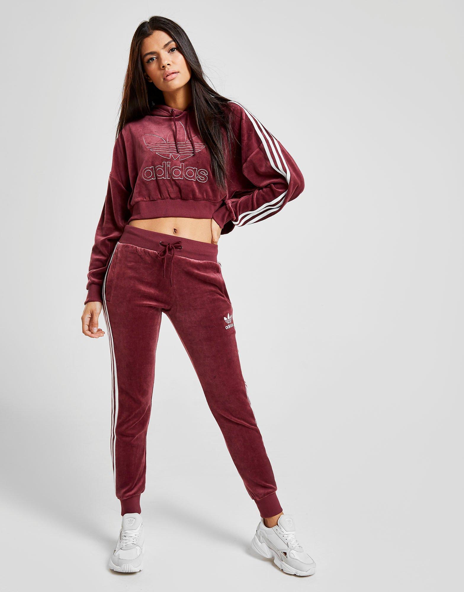 pink velvet adidas tracksuit