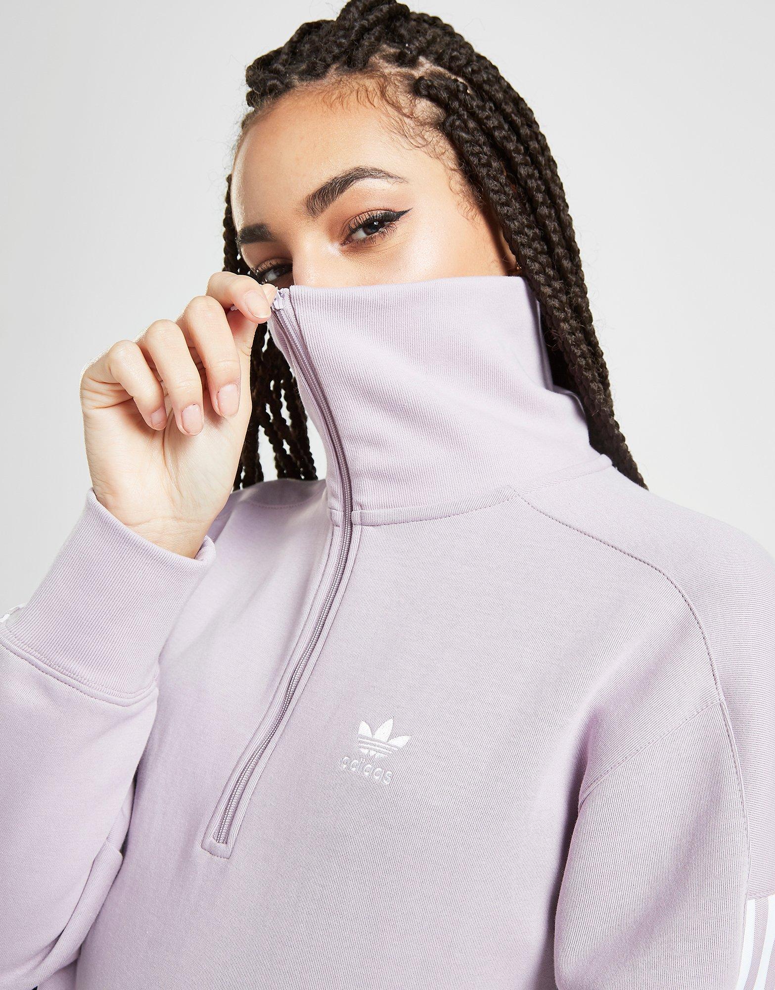 adidas lilac quarter zip