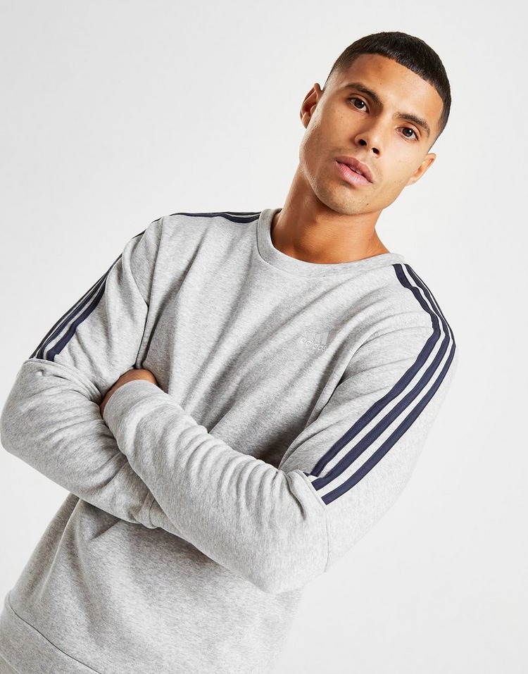 Buy Grey adidas Essential Crew Neck Sweatshirt | JD Sports | JD Sports