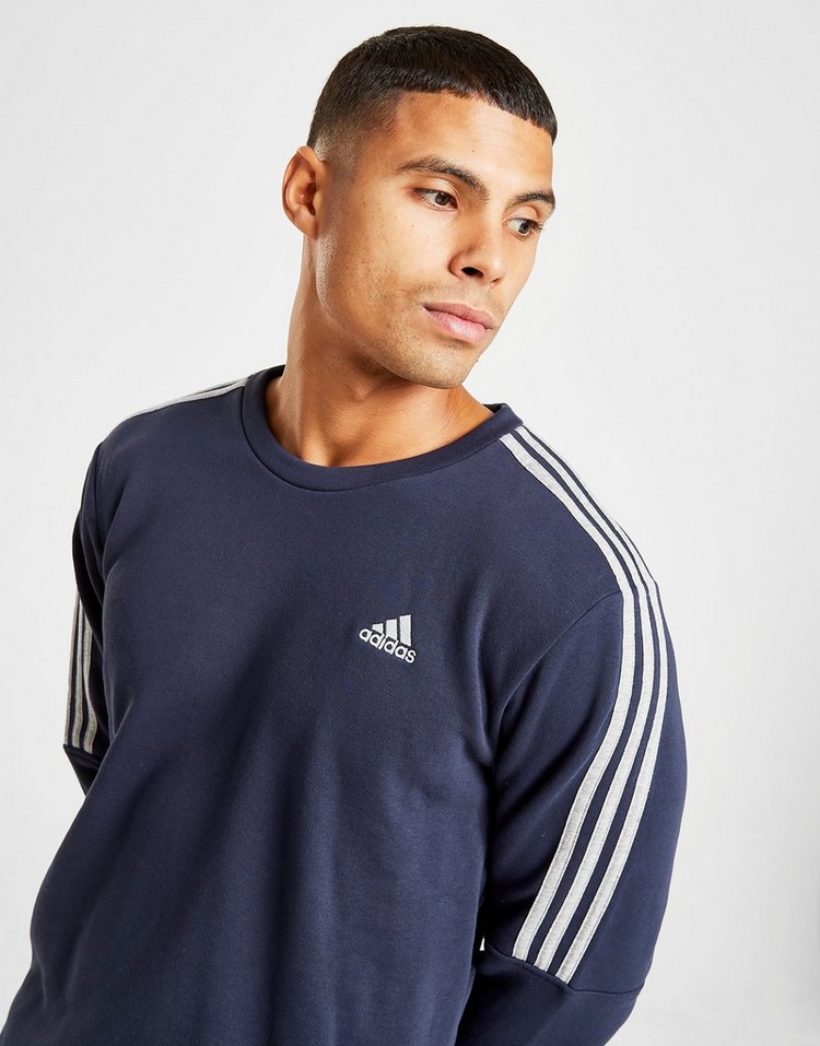 Buy Blue adidas Essential Crew Neck Sweatshirt | JD Sports | JD Sports