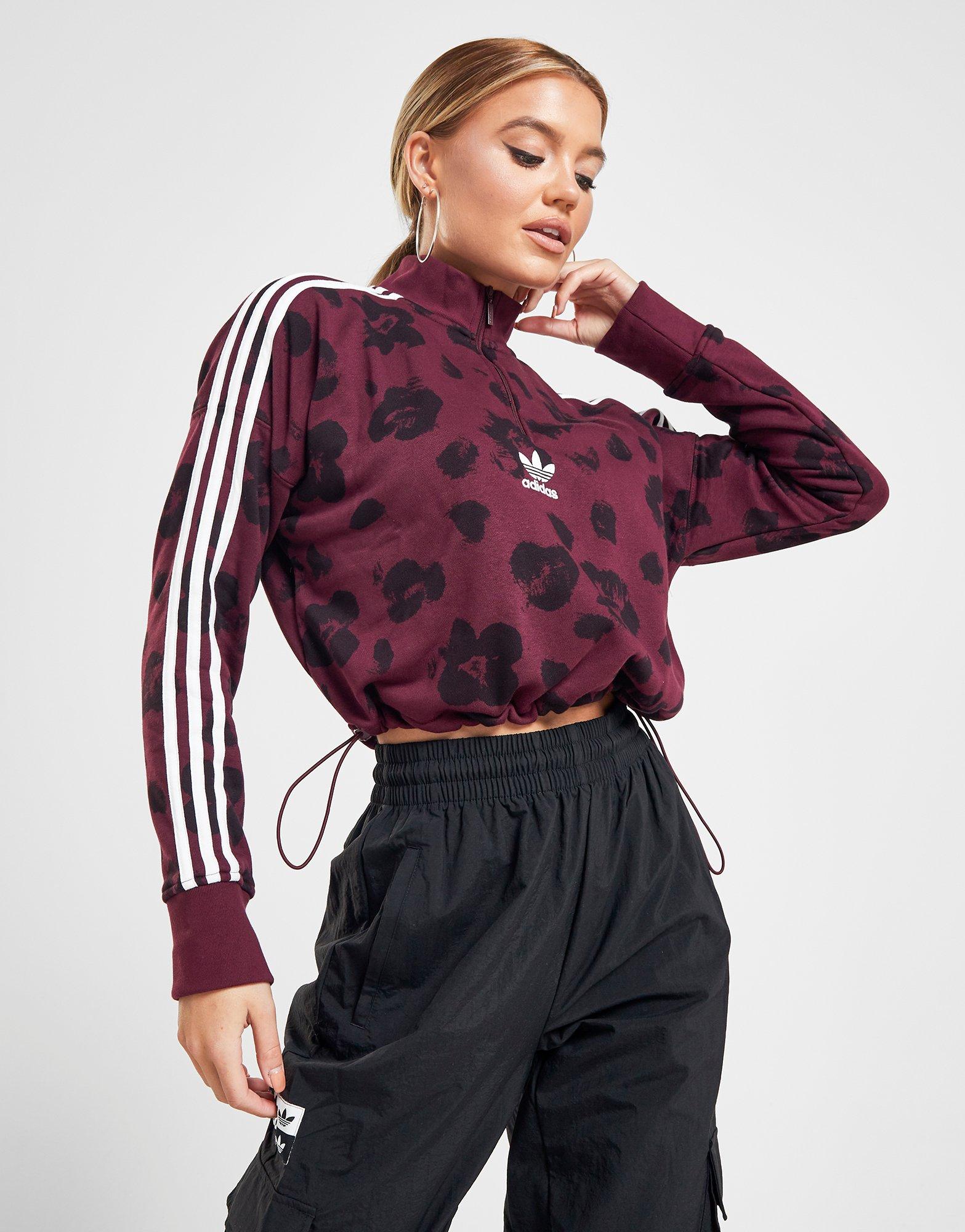 adidas maroon leopard hoodie