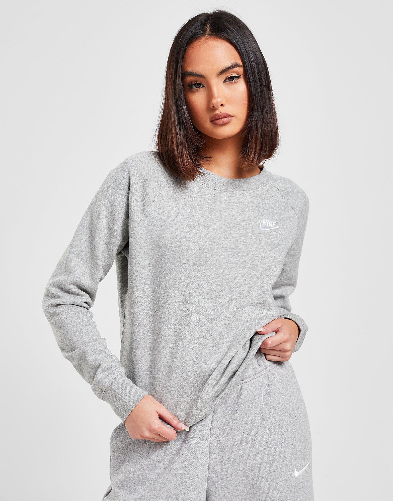 nike essential crew sweatshirt grey