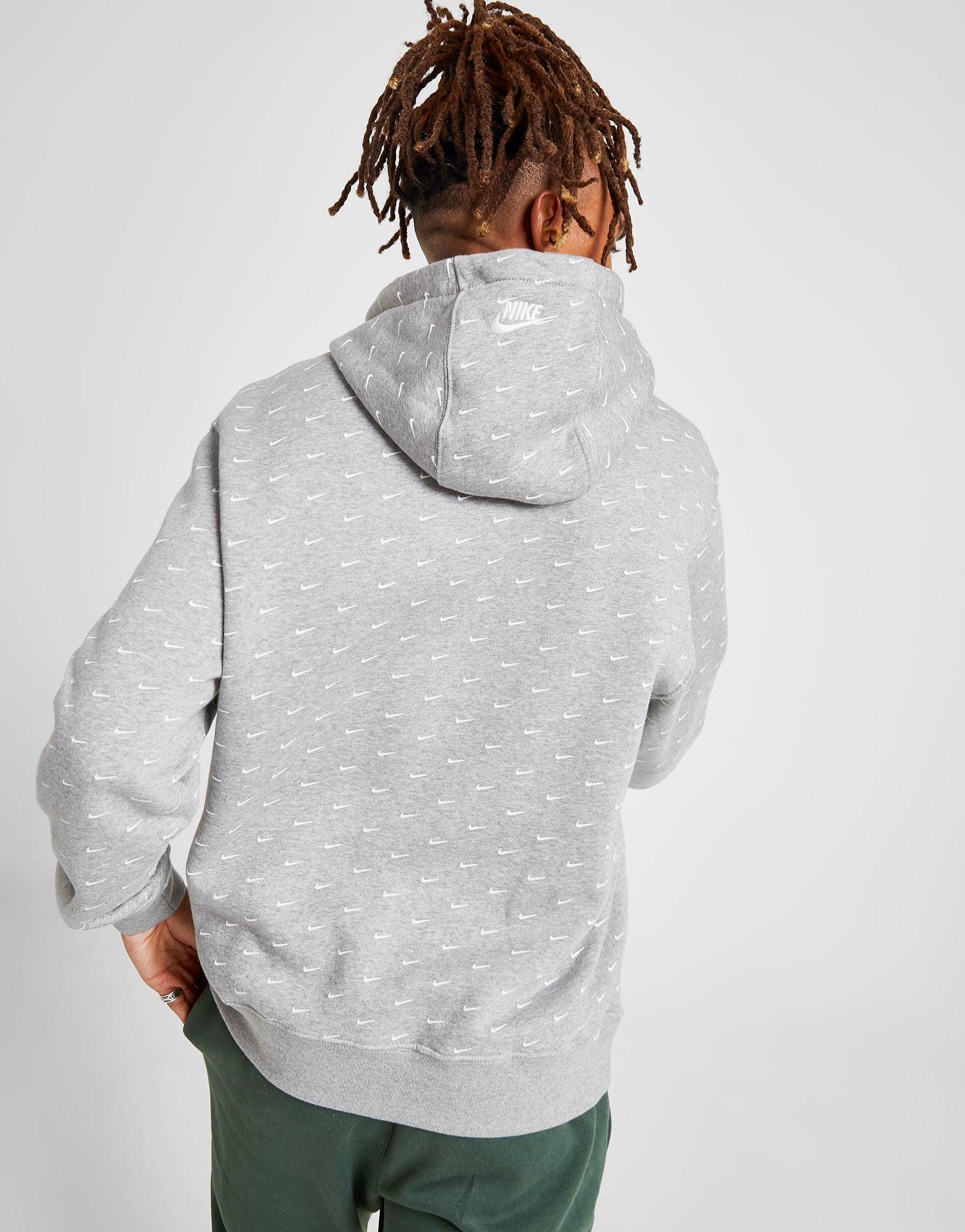 grey nike swoosh hoodie