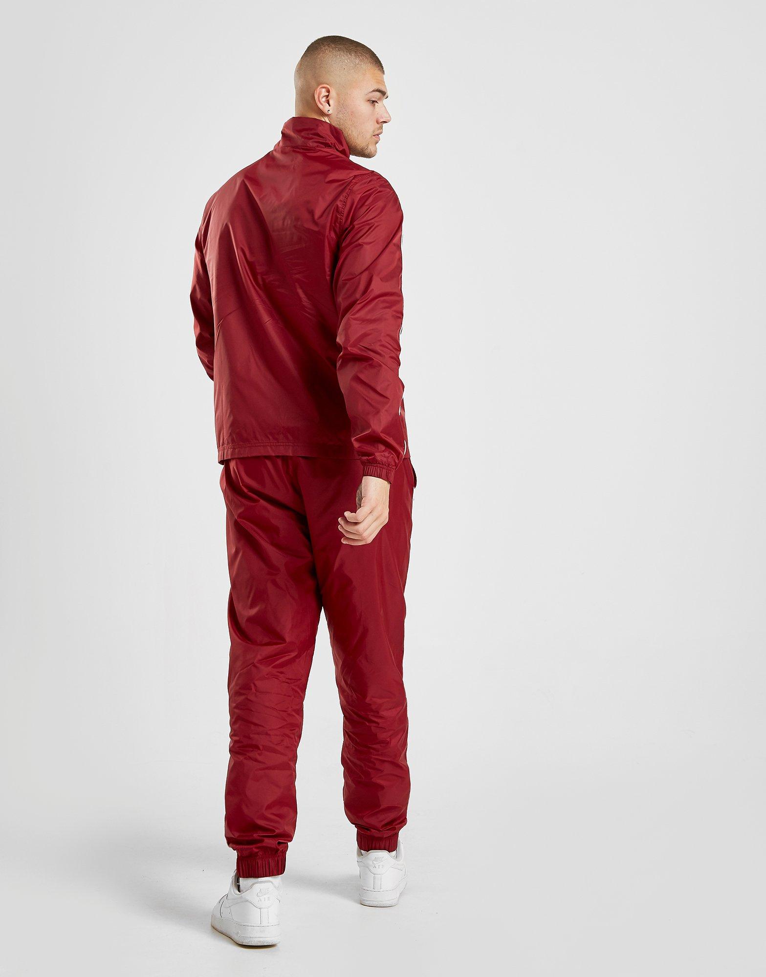 nike woven tracksuit set in red