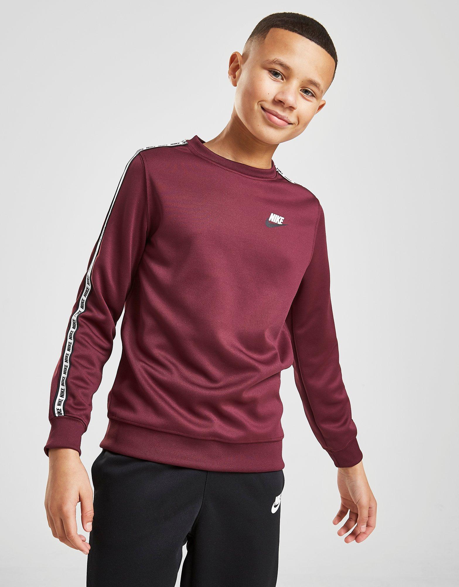 nike tape poly crew sweatshirt junior