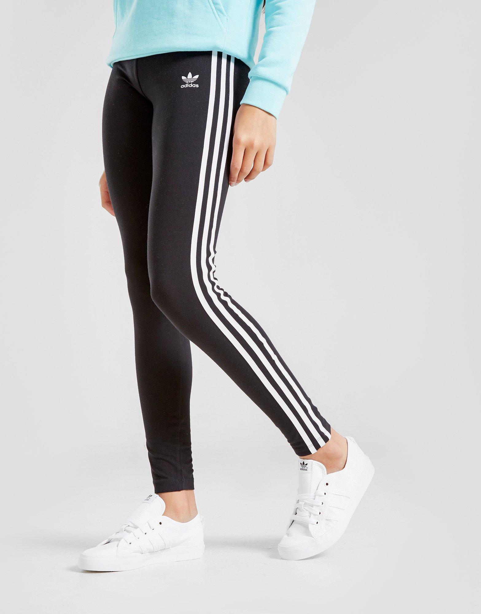 Black adidas Originals Girls' 3-Stripes Leggings Junior - JD