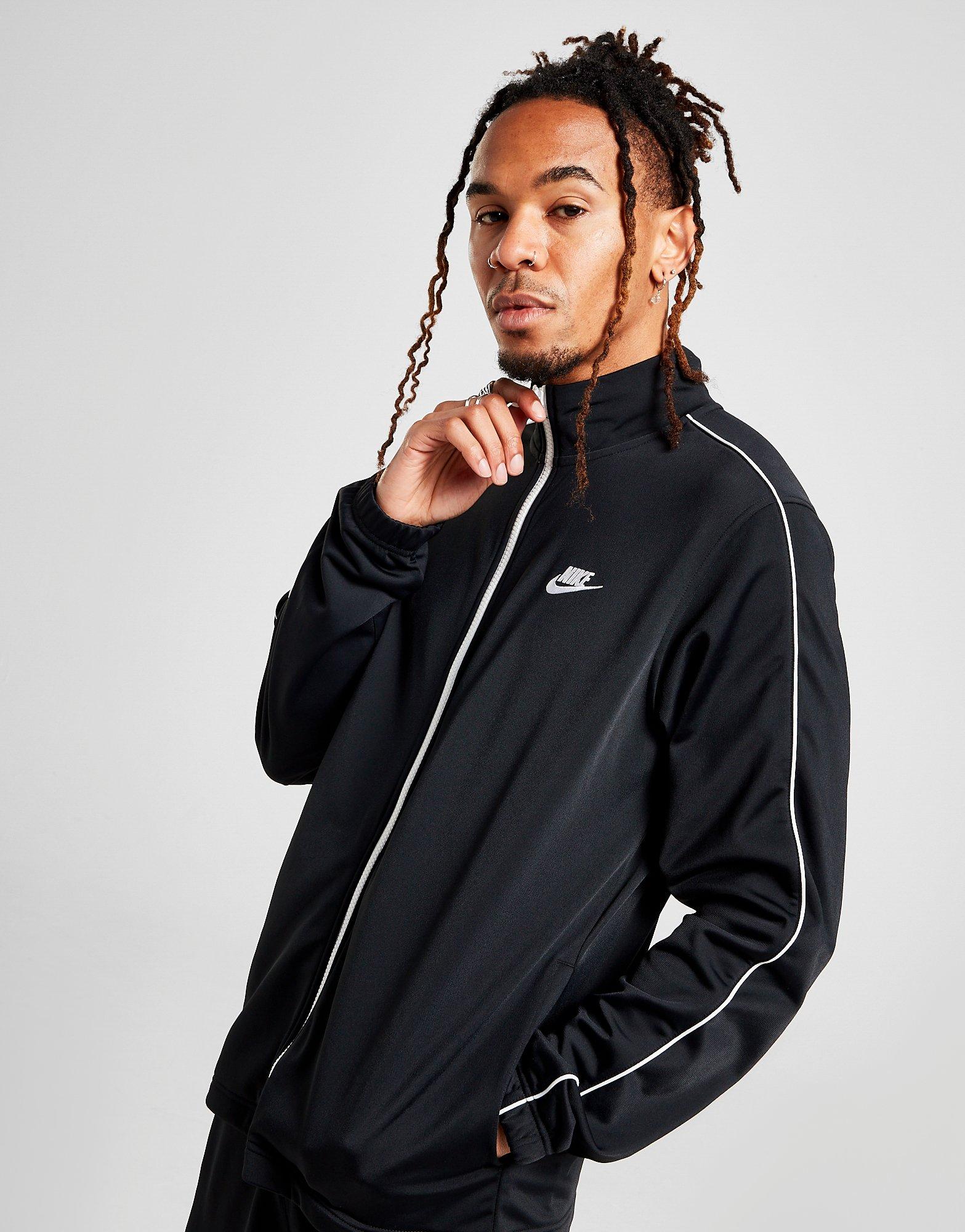 nike black poly tracksuit