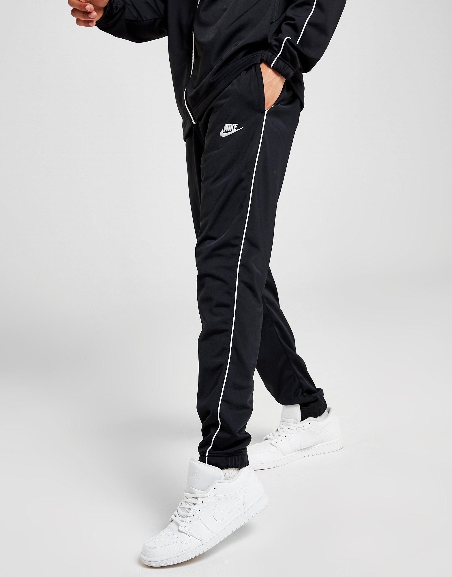 nike poly tracksuit black