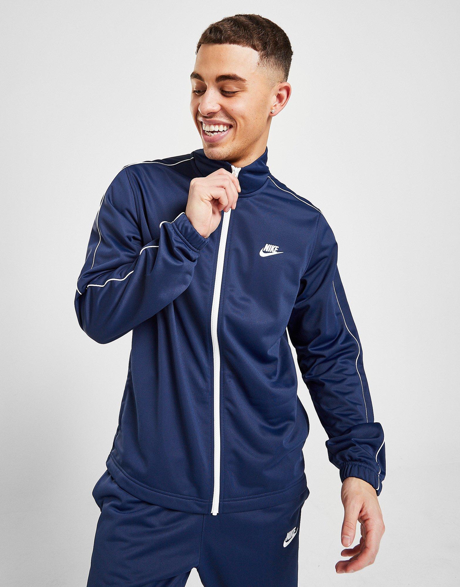 nike poly tracksuit navy