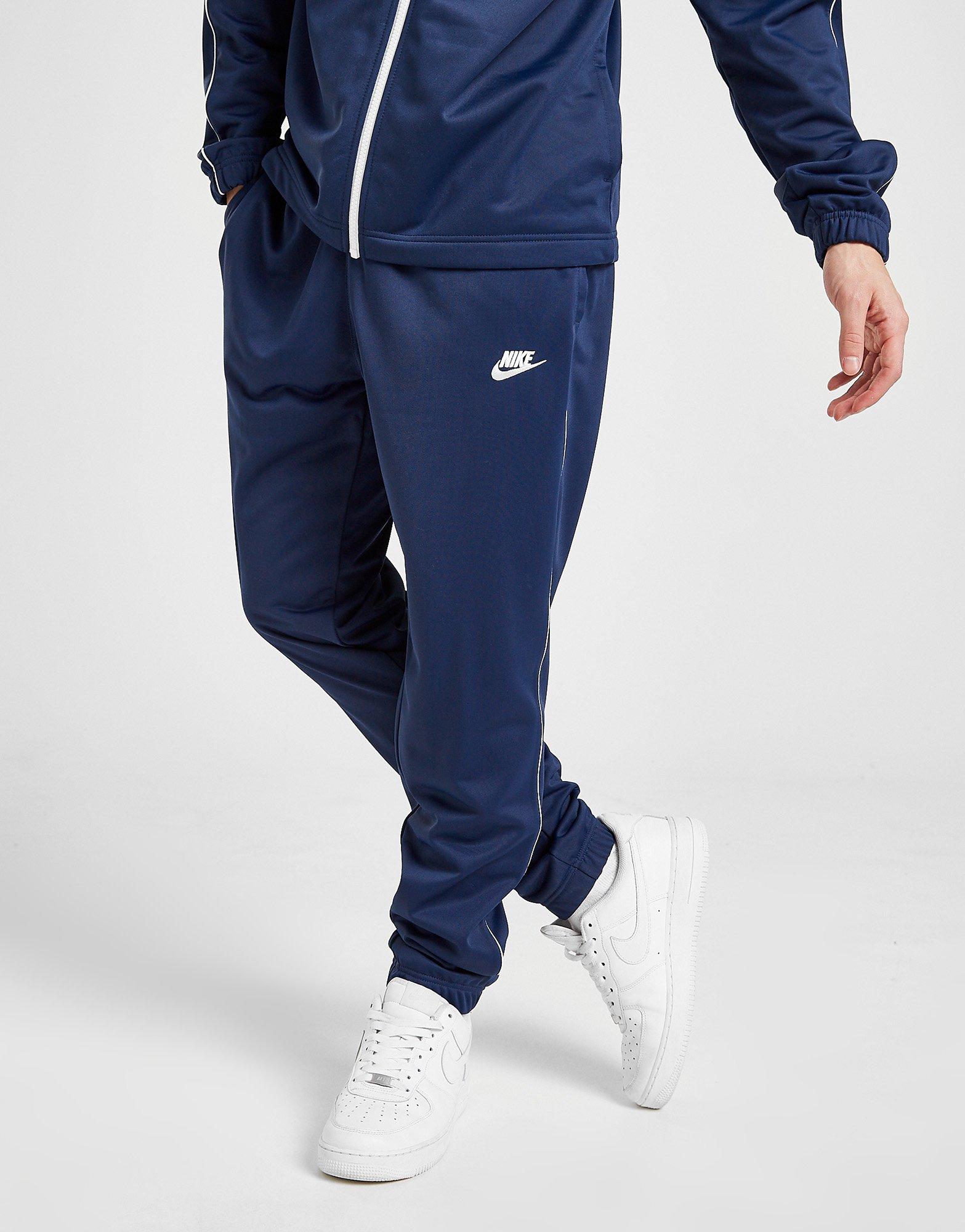 blue and white nike tracksuit