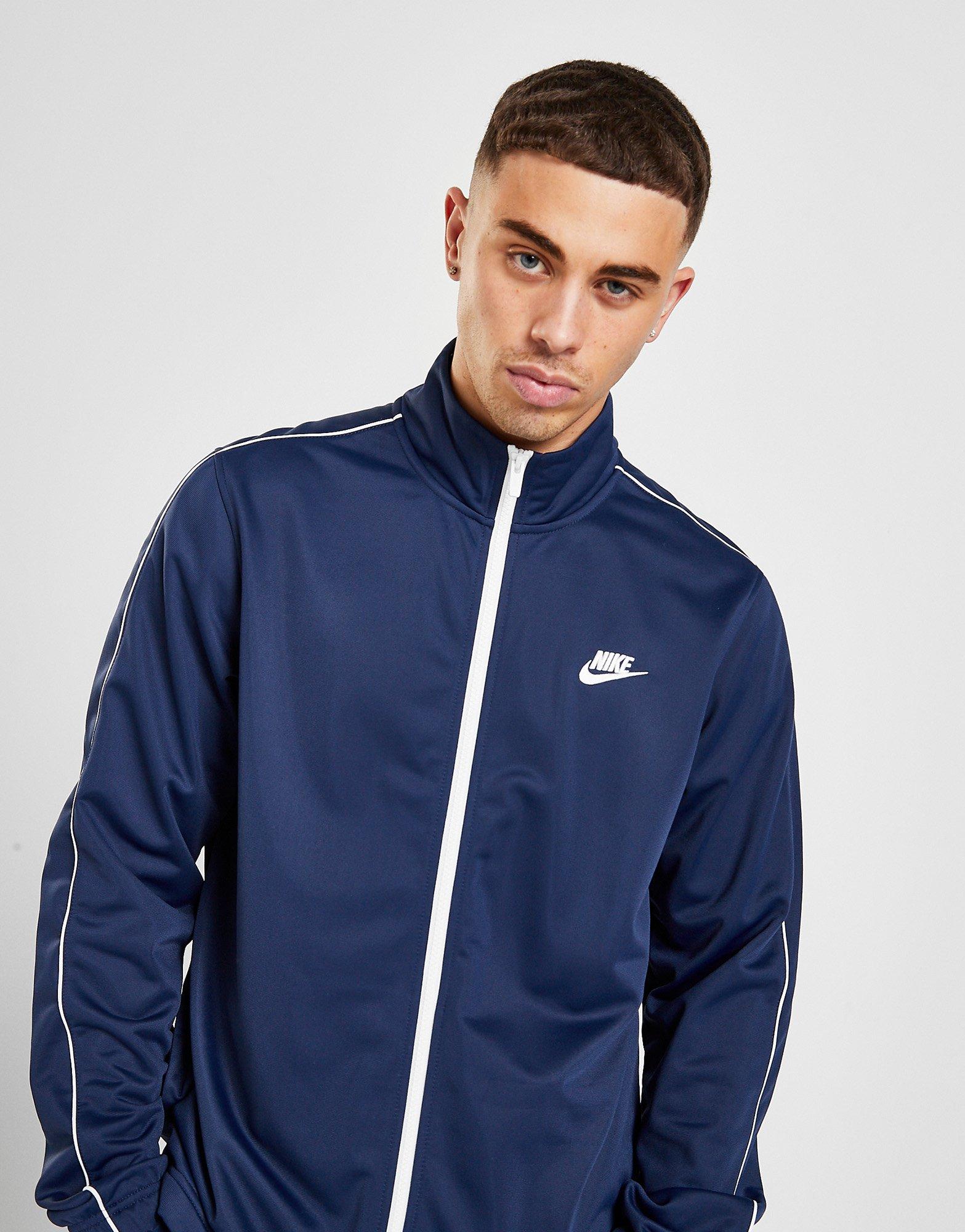 nike poly tracksuit blue