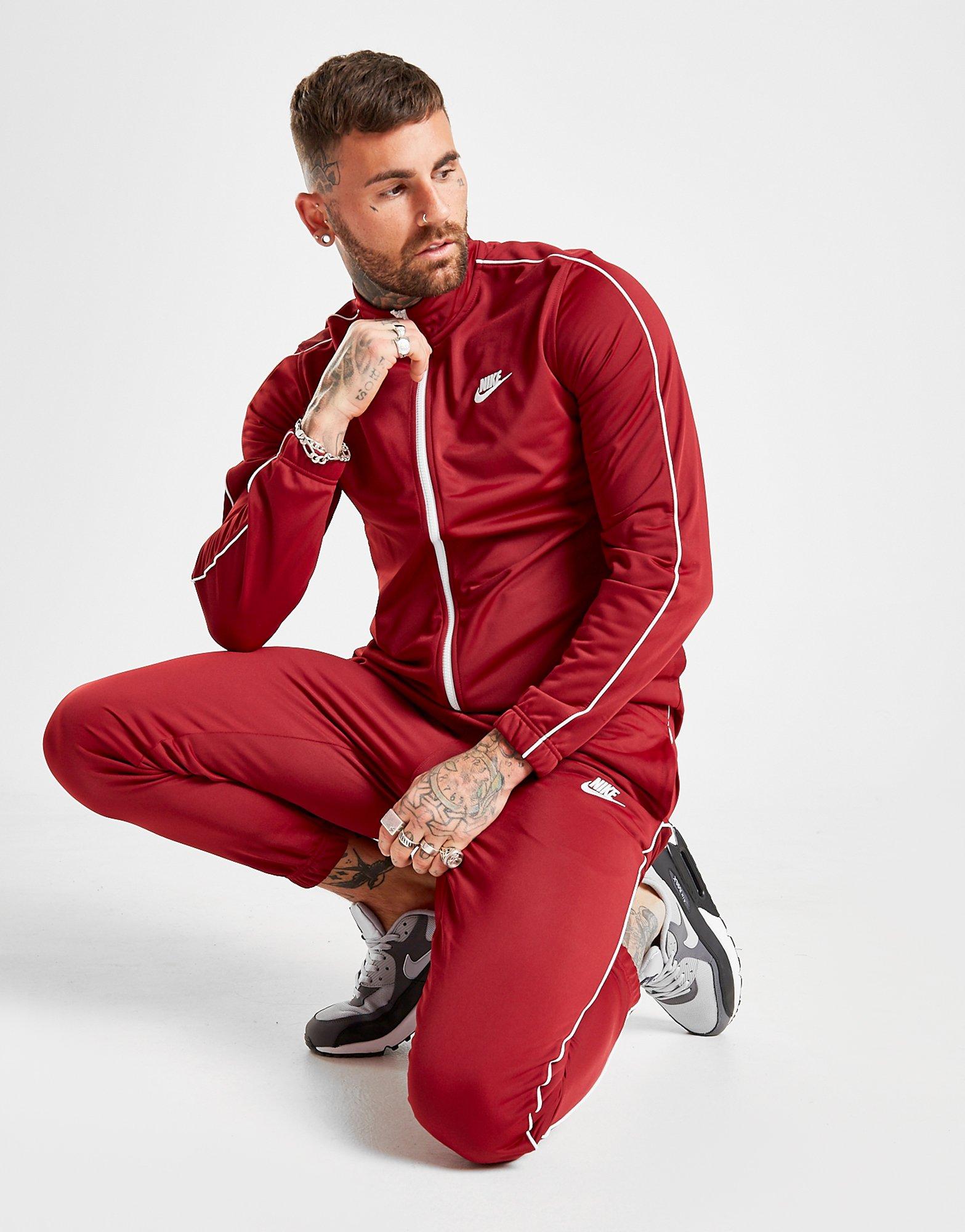 red nike poly tracksuit