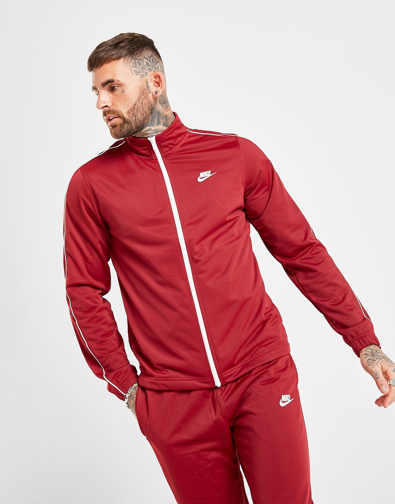 red nike poly tracksuit