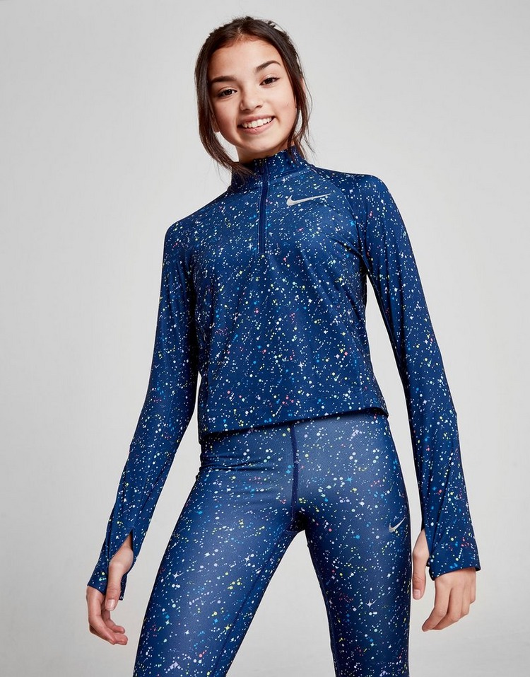 Nike Girls' All Over Print Shine 1/2 Zip Top Junior
