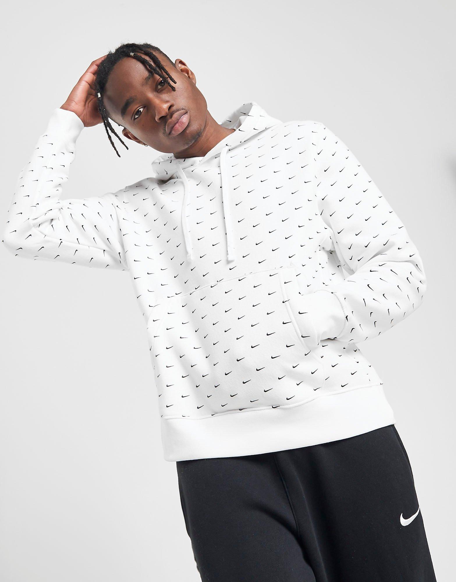 nike white swoosh hoodie