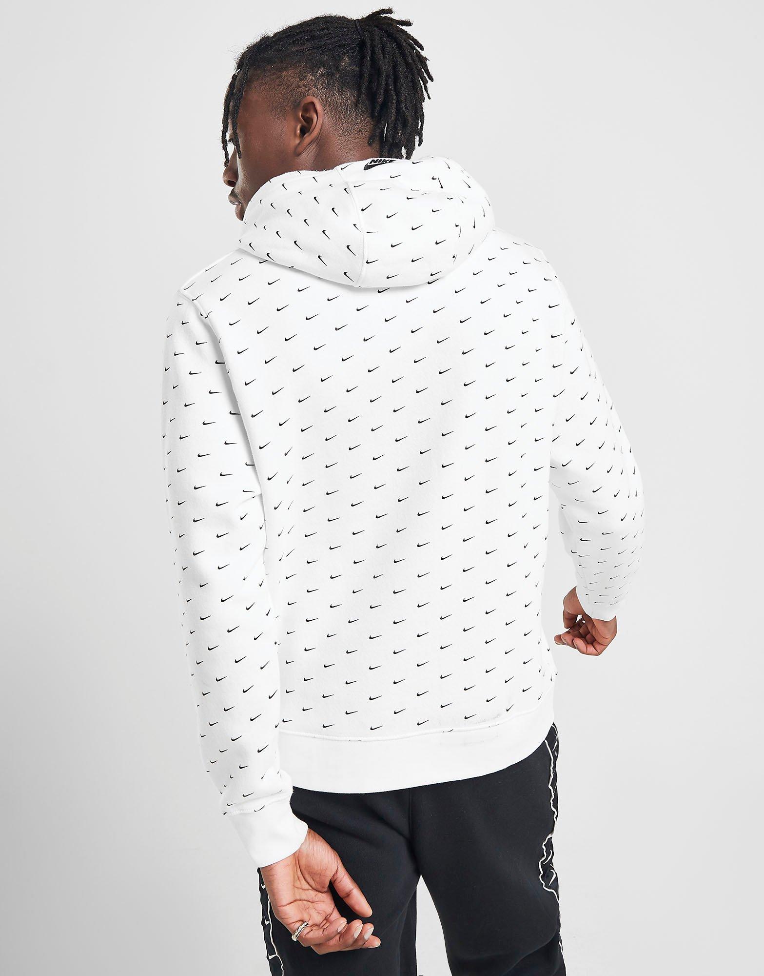 nike white tick hoodie