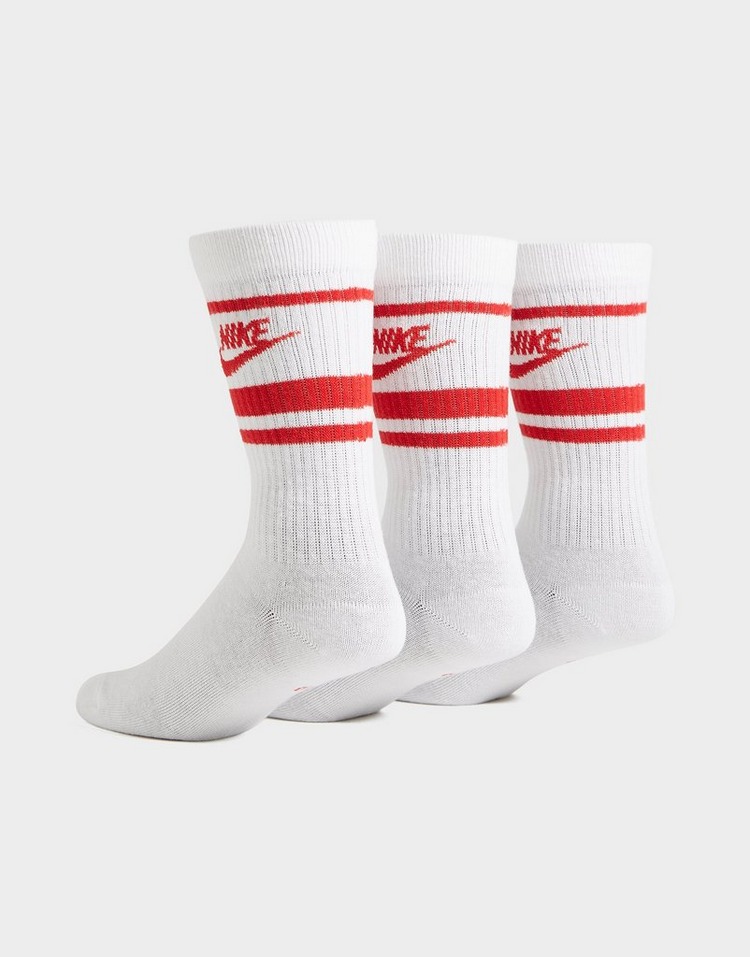 White Nike 3 Pack Essential Crew Socks | JD Sports