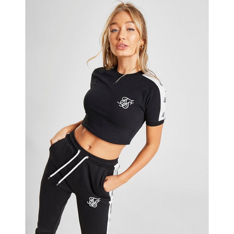 SikSilk Logo Tape Crop T-Shirt