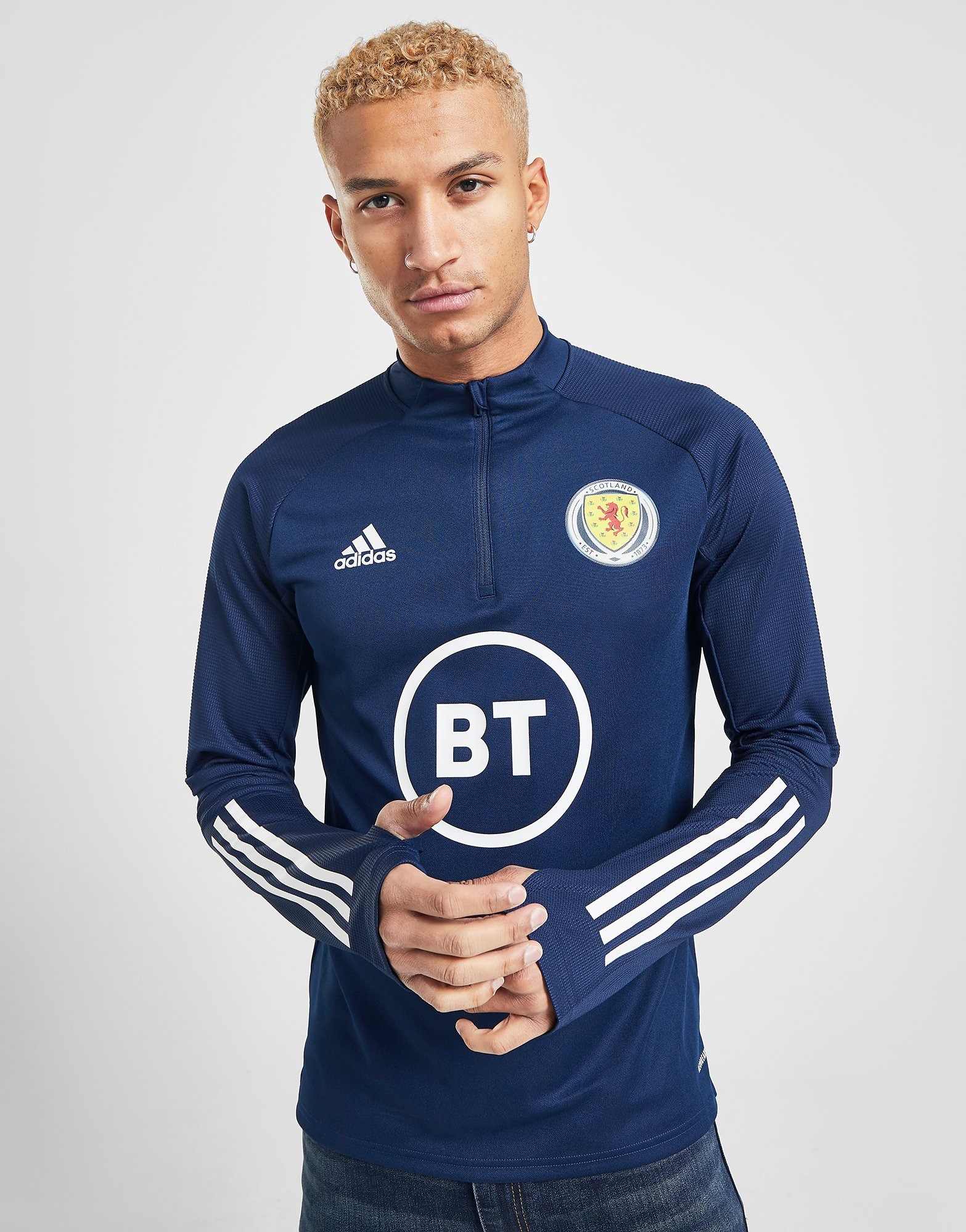 Blue adidas Scotland Condivo 20 1/2 Zip Top | JD Sports Malaysia