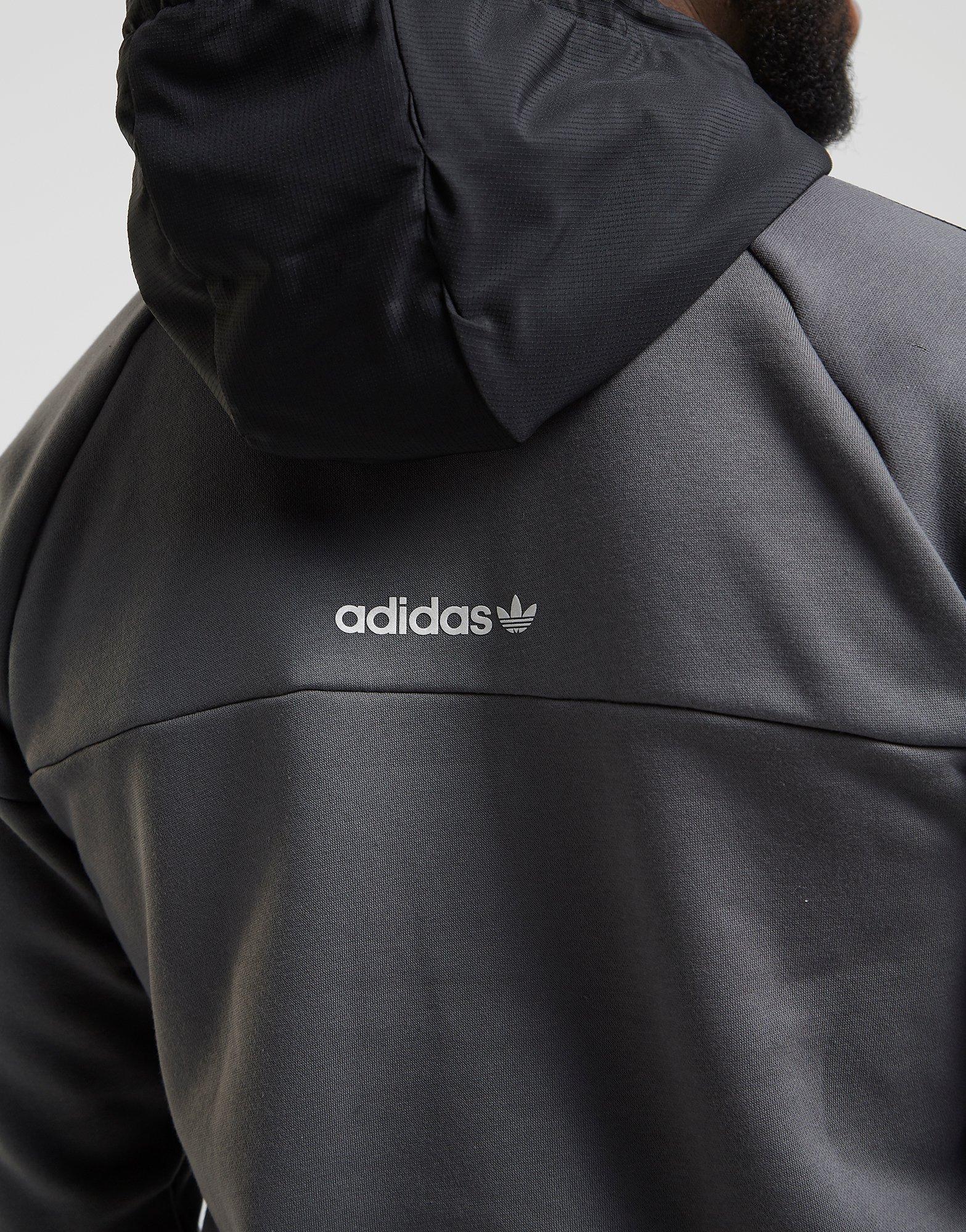 adidas originals black zip hoodie