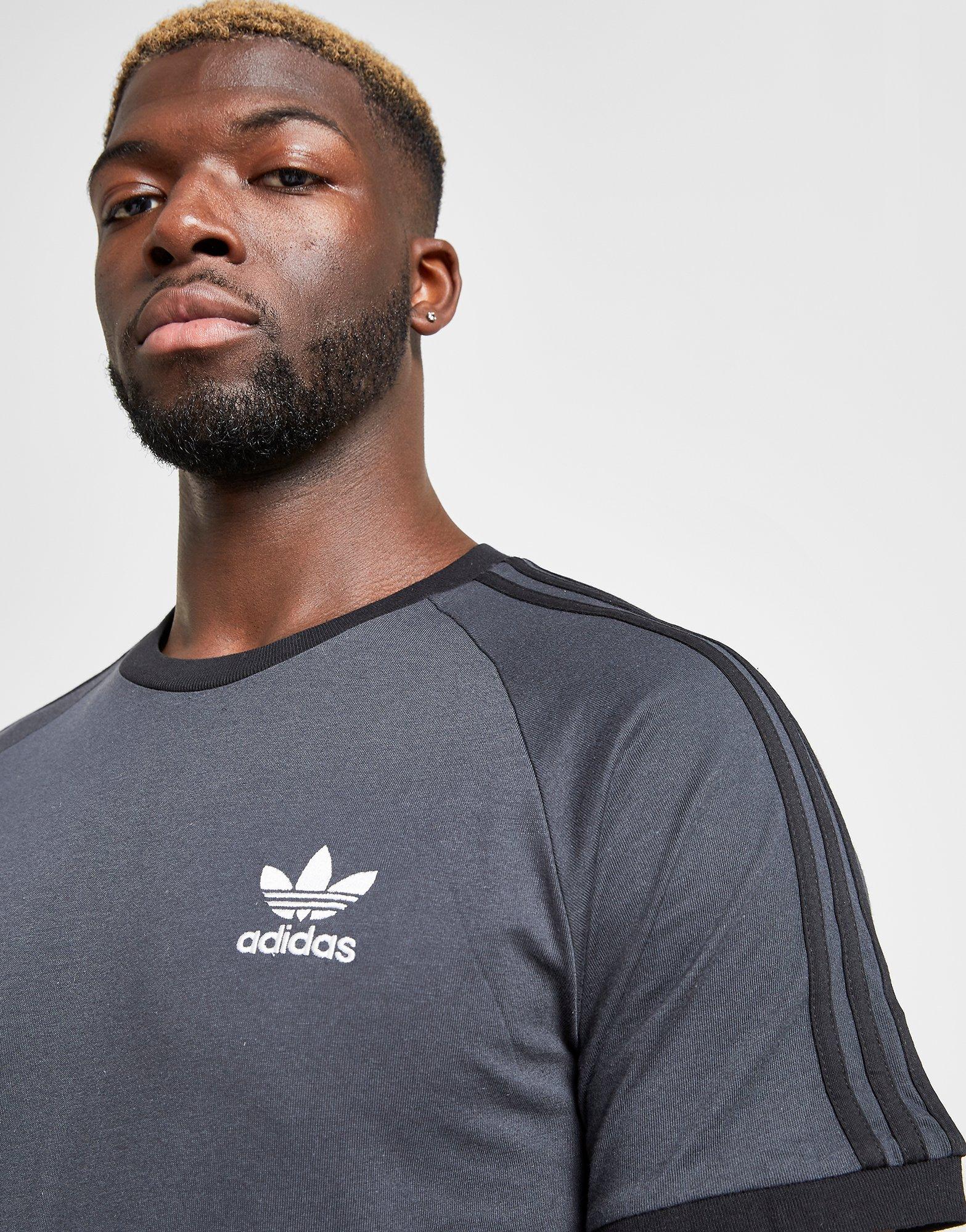 adidas originals california 3 stripe t shirt black